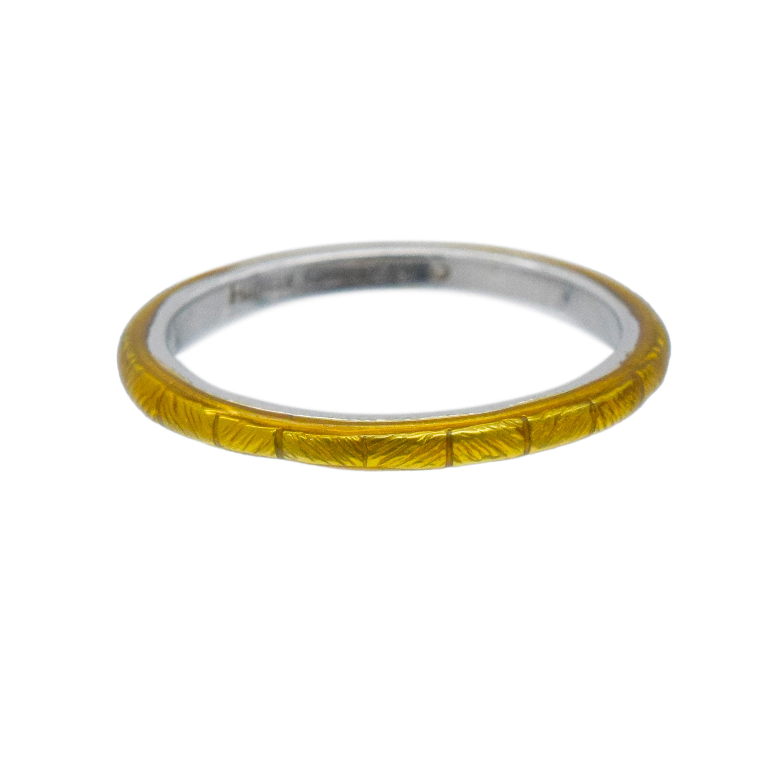 Hidalgo Yellow Enamel Band In 18k White Gold