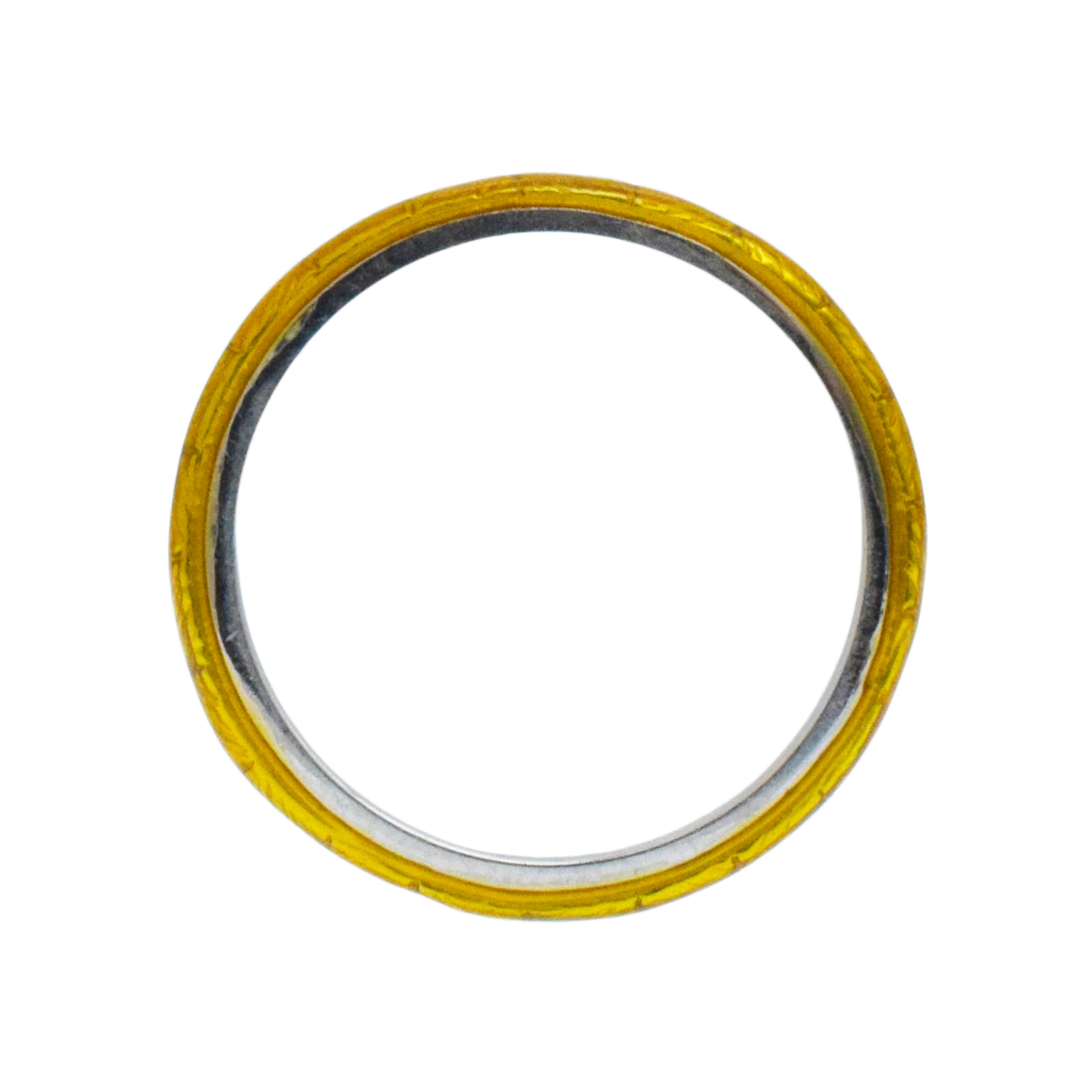 Hidalgo Yellow Enamel Band In 18k White Gold