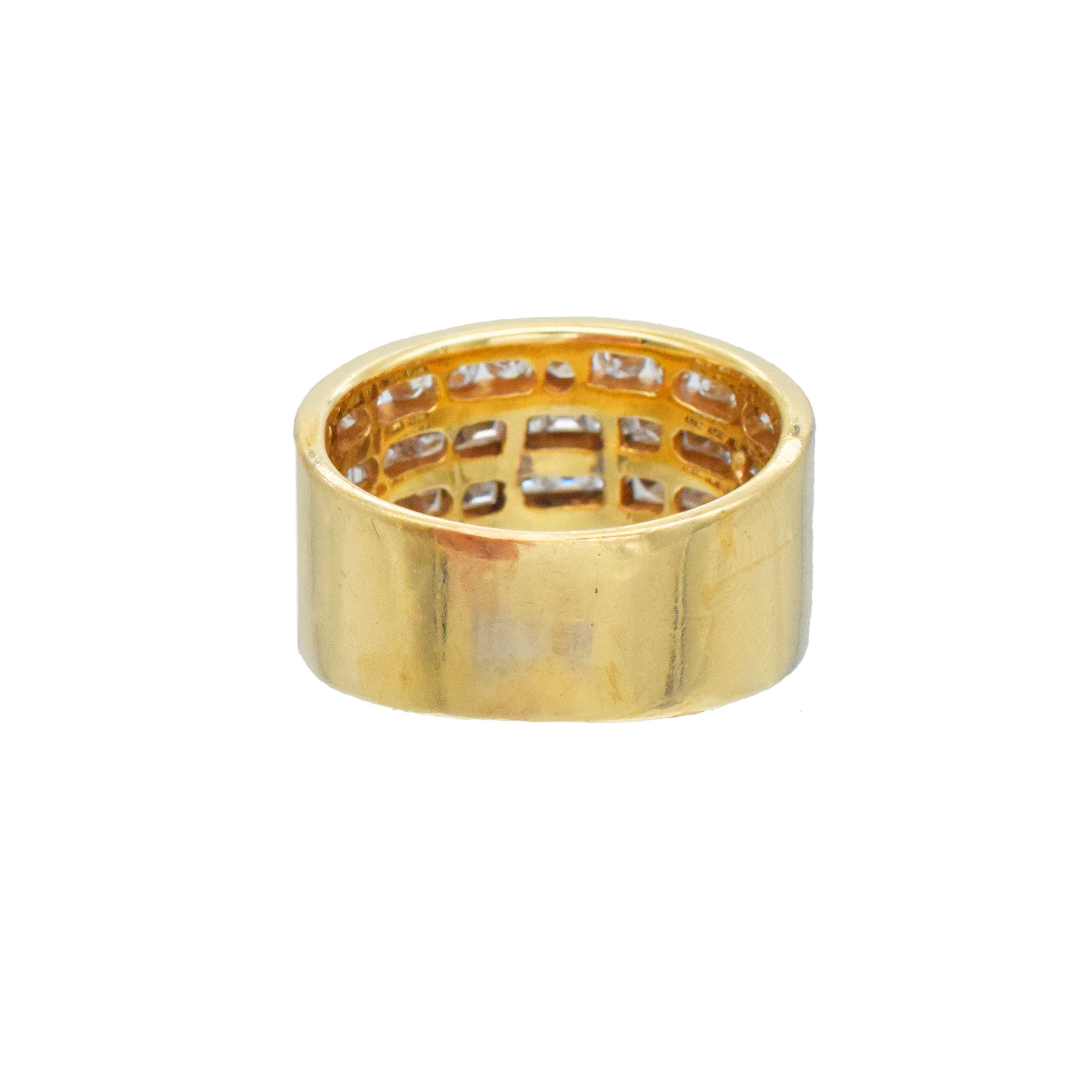 2.50ct Diamond Multi Row Wide Band In 14k Yellow Gold