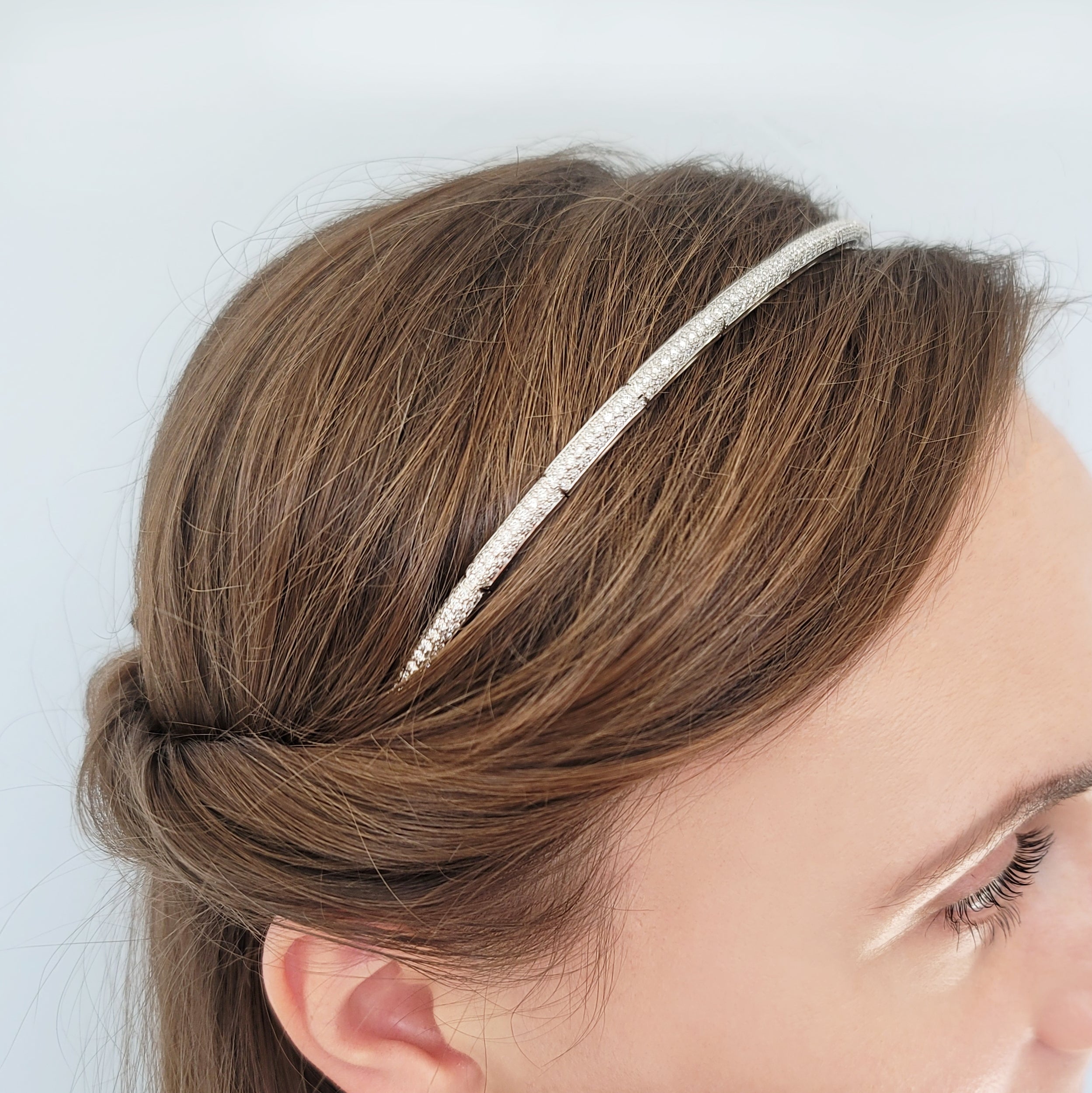12.00ct Diamond Head Band in 18k White Gold