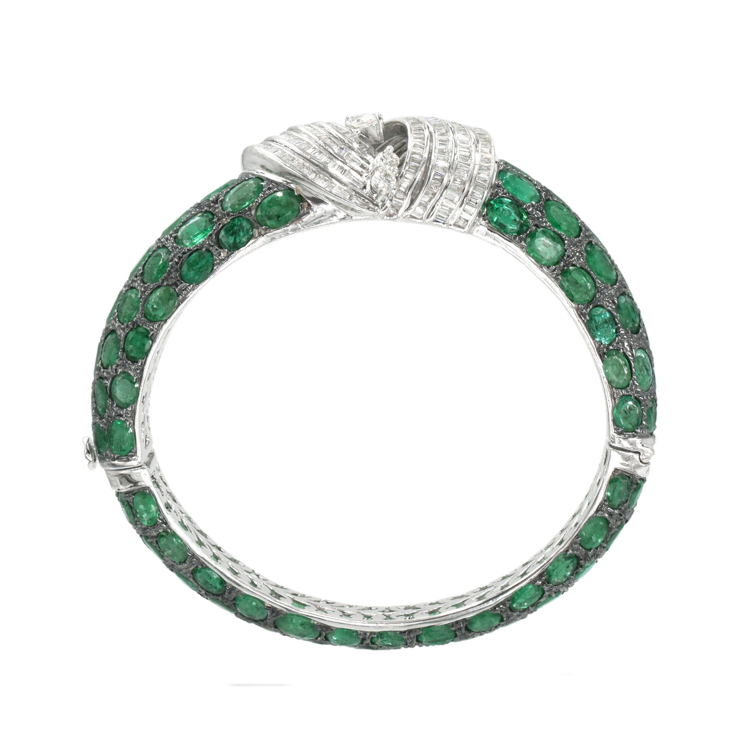 25ct Emerald & 3.10ct Diamond Bangle Bracelet