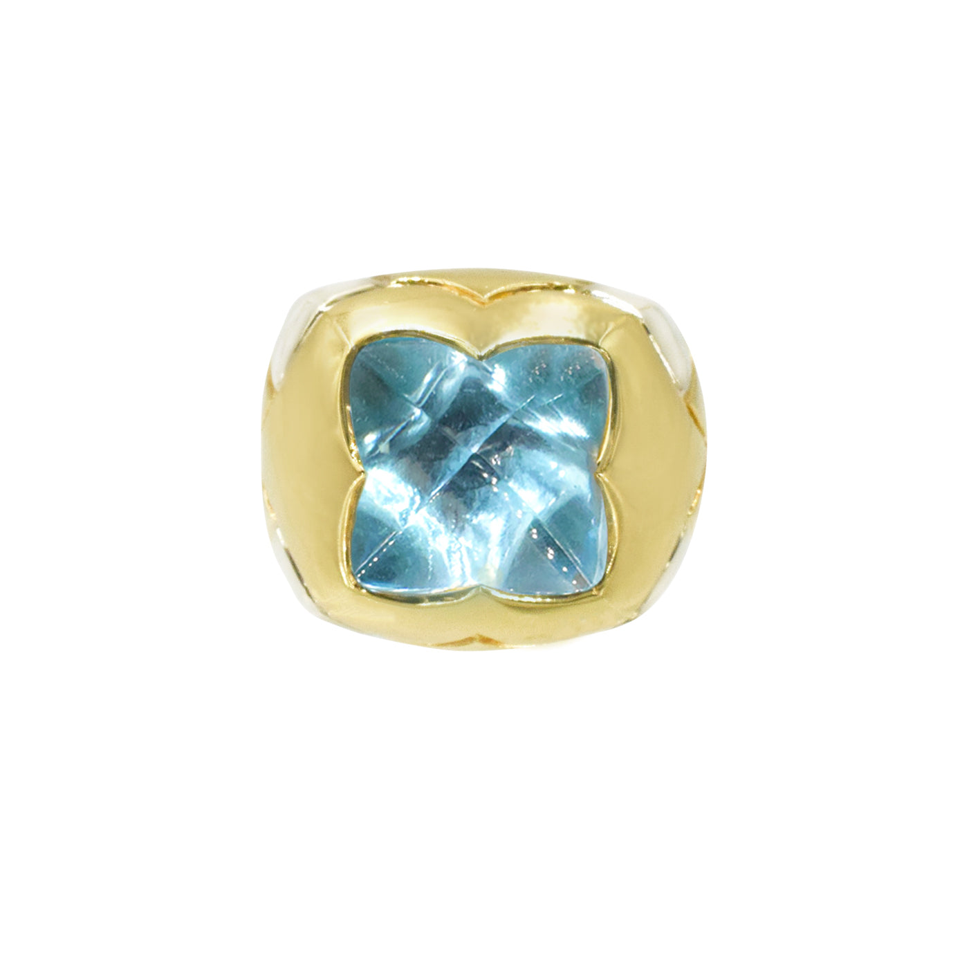 Iconic Bulgari Topaz Pyramid Earrings and Ring Set