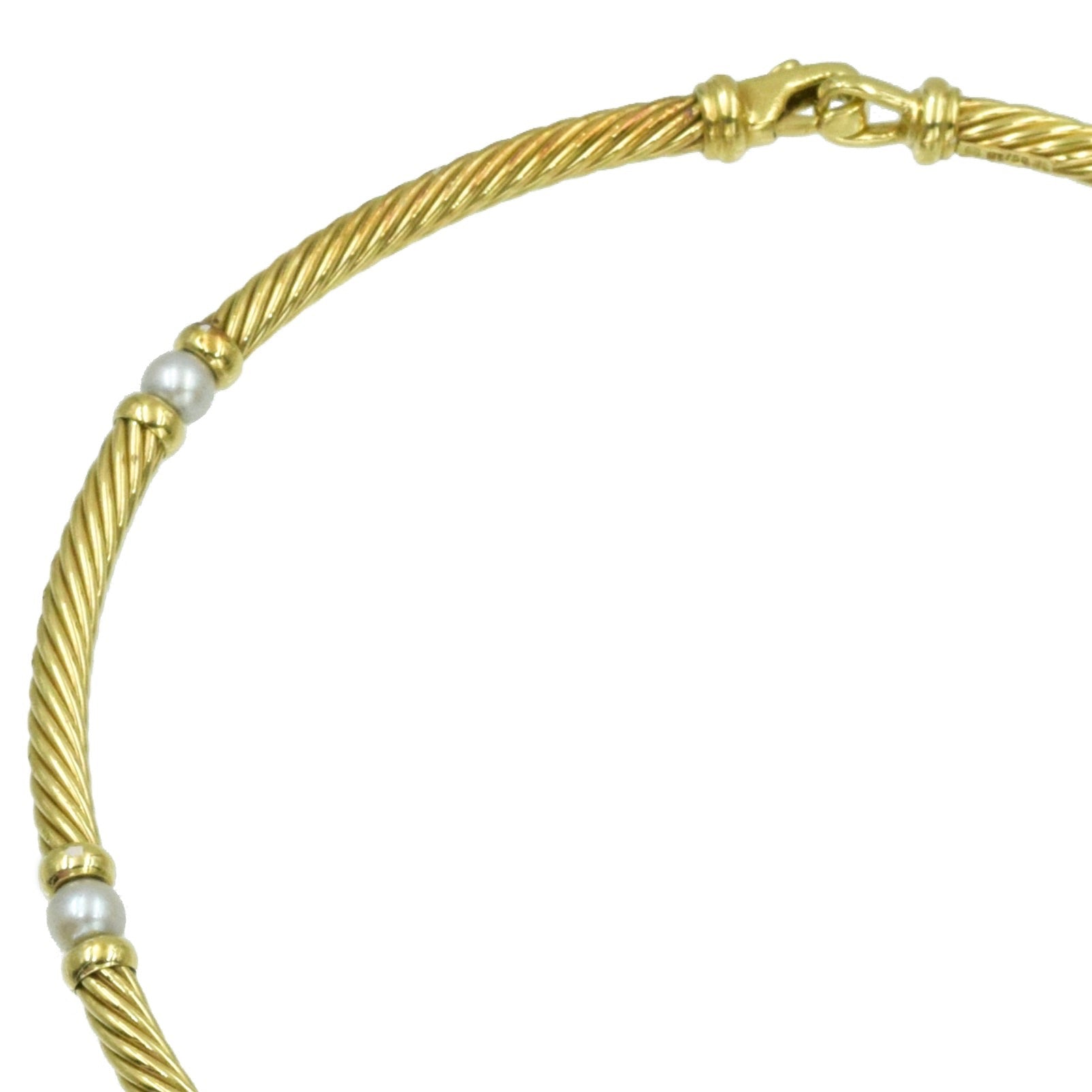 David Yurman Yellow Gold & Pearl Necklace
