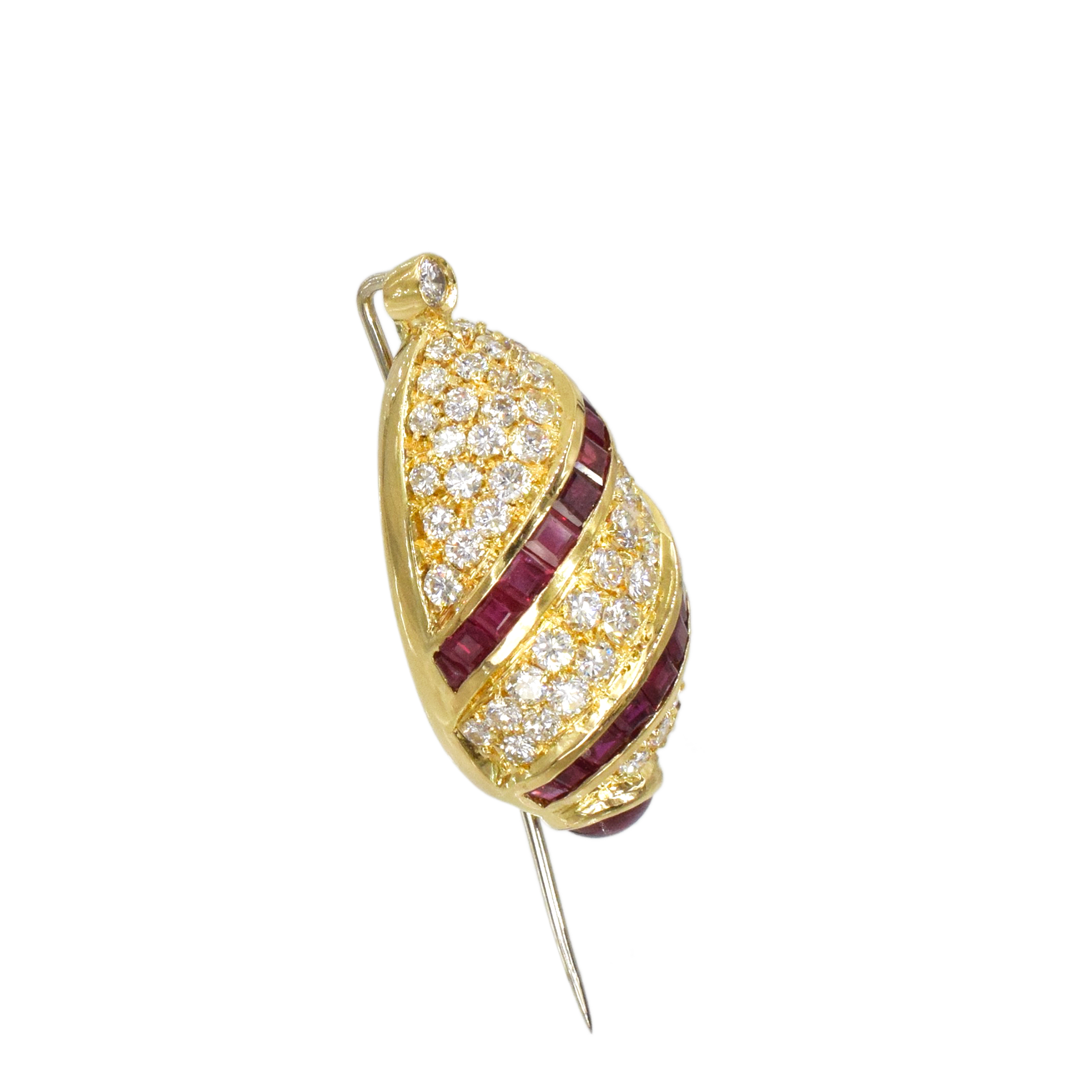 Diamond & Ruby Lapel Stick Pin