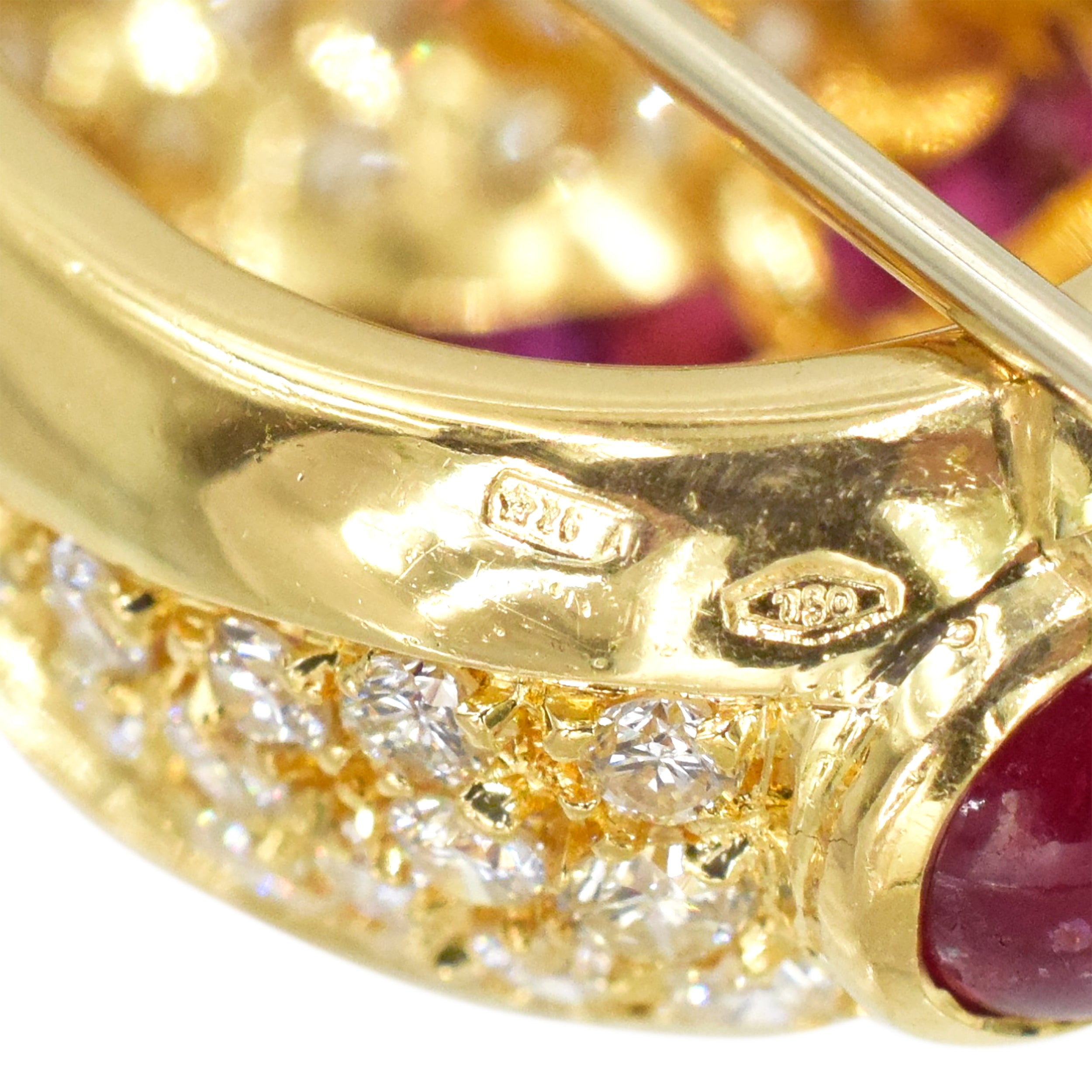 Diamond & Ruby Lapel Stick Pin