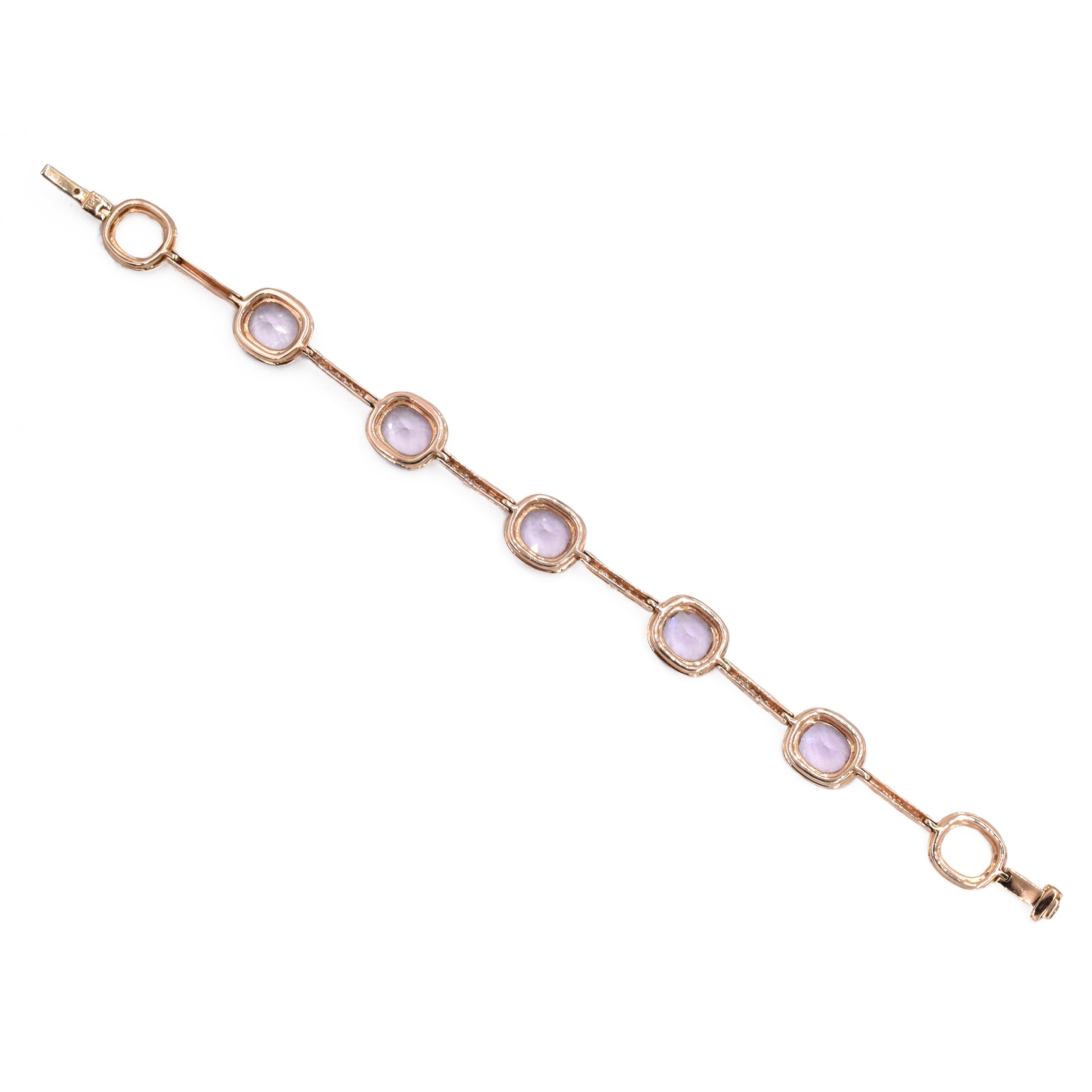Kunzite & Diamond Bracelet in 18k Rose Gold