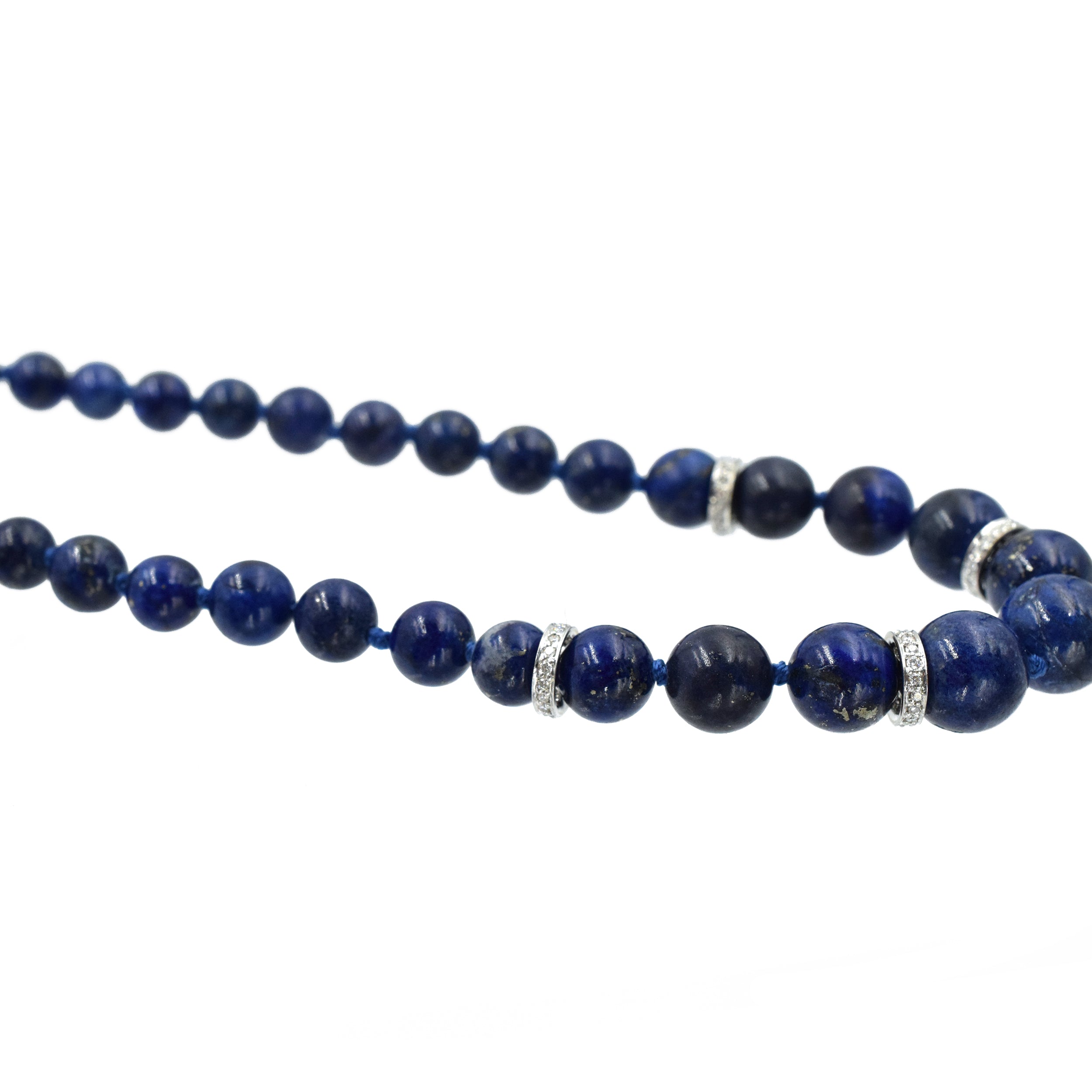Lapis Lazuli & Diamond Bead Necklace