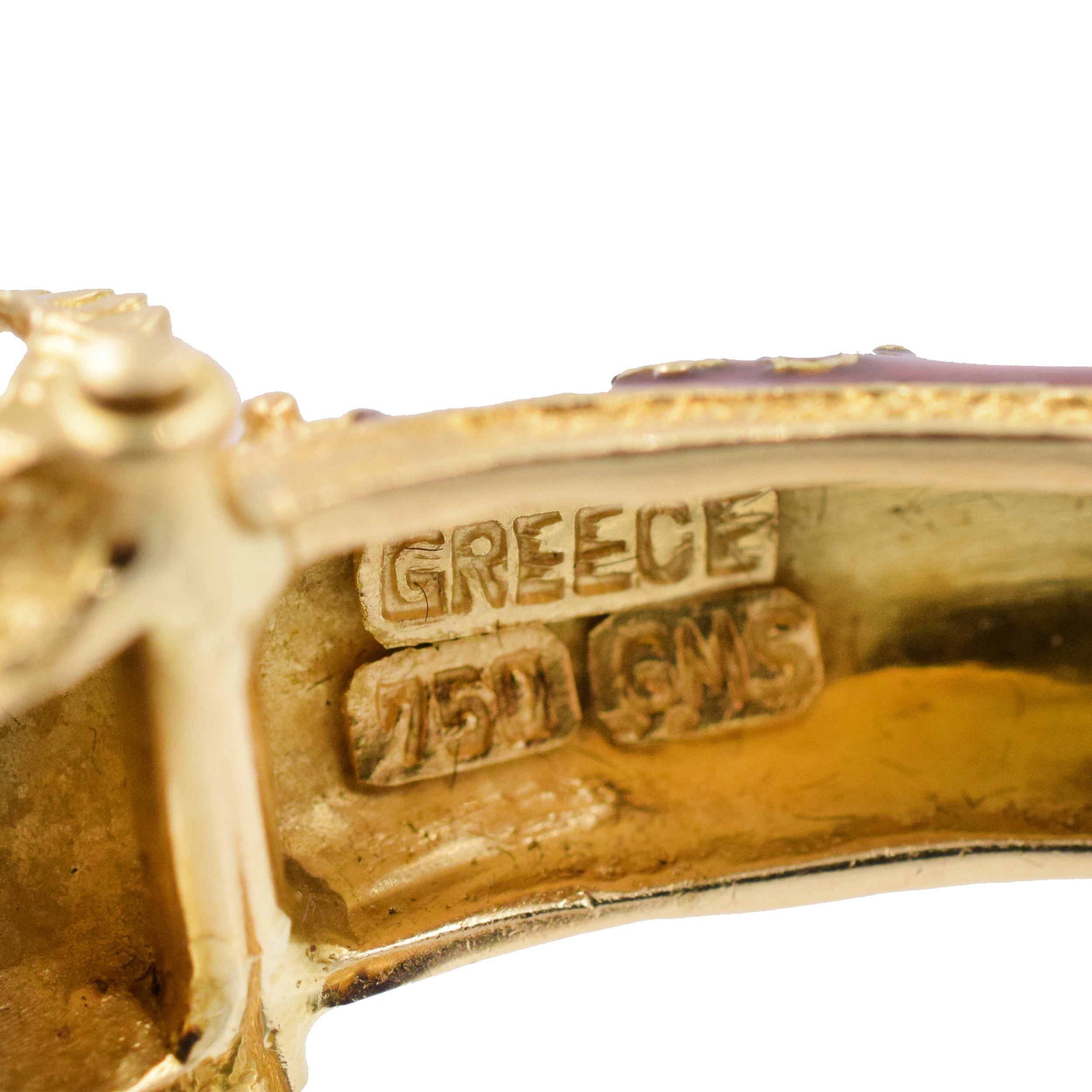 Red, Blue and Green Enamel Ram Heads Bangle Bracelet
