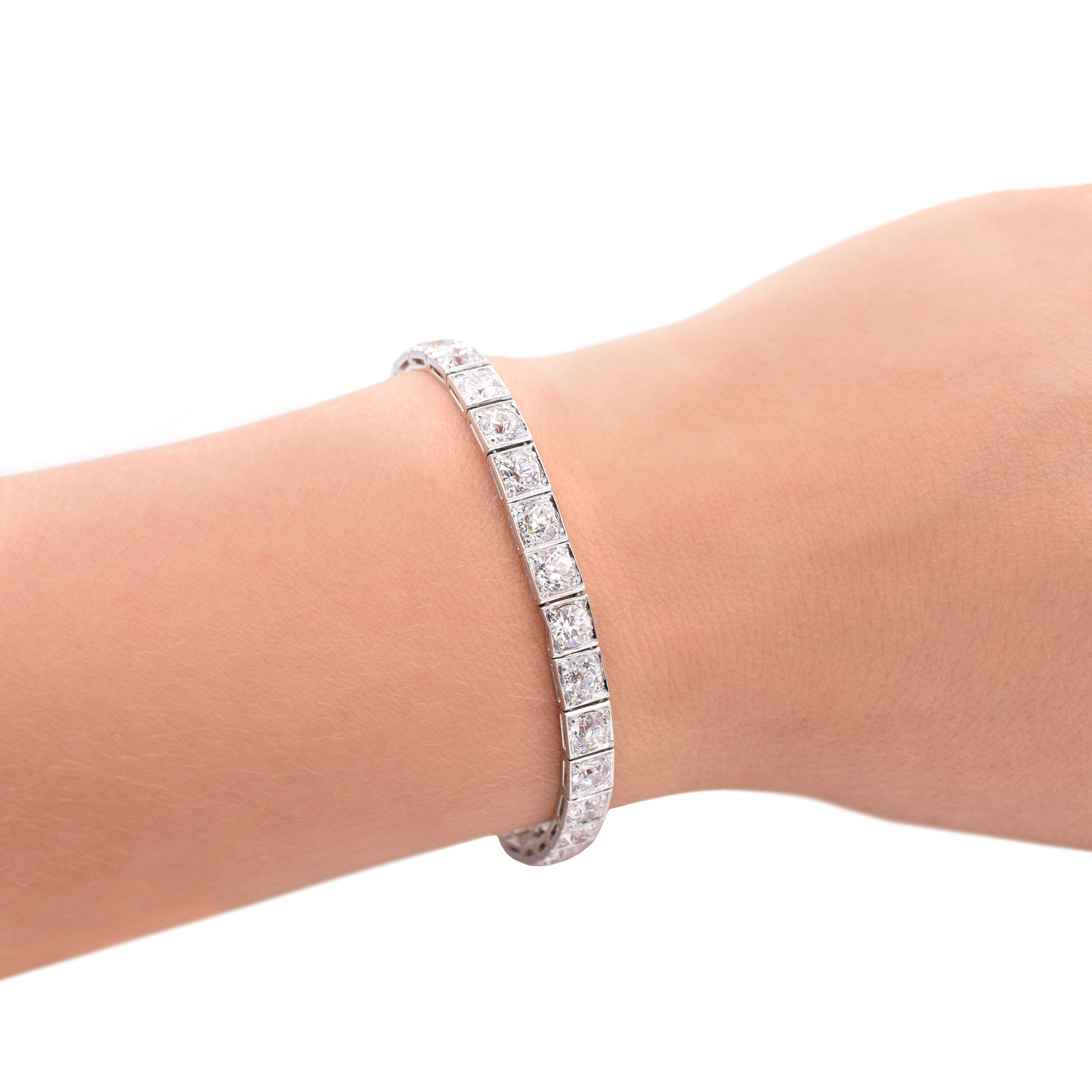 RUSER 17ct Diamond Tennis Bracelet In Platinum
