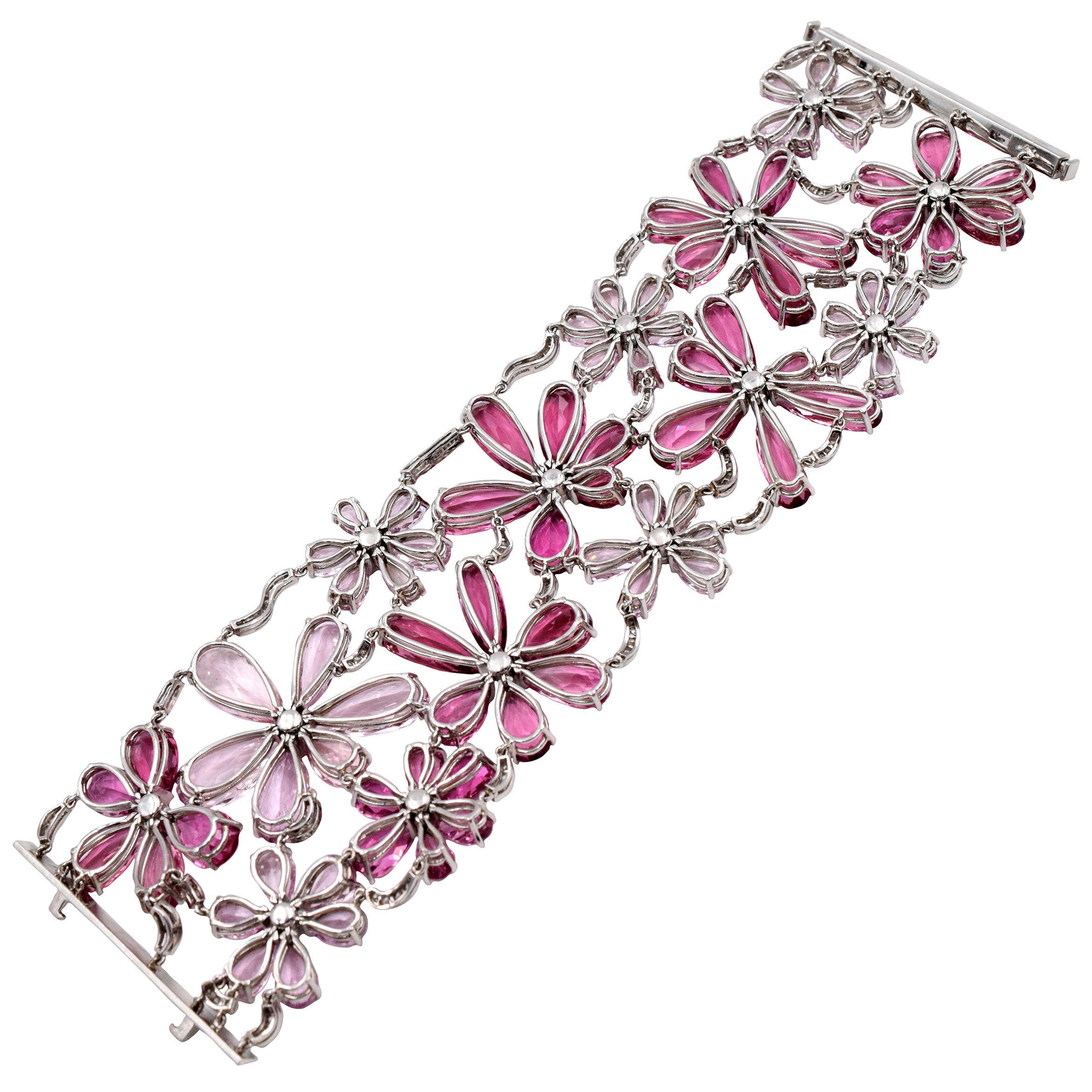 Tiffany & Co. Tourmaline, Morganite & Diamond Bracelet In Platinum