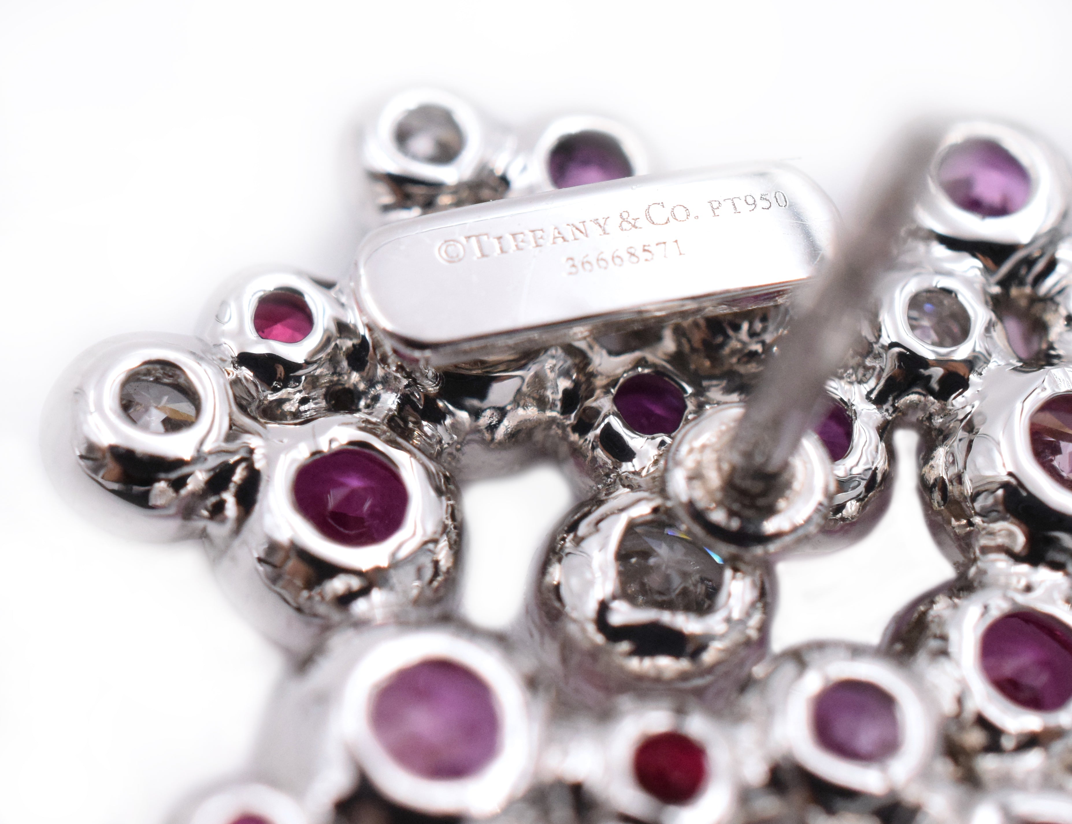 Tiffany & Co Pink & White Diamonds & Pink Sapphires Bracelet & Earrings Set