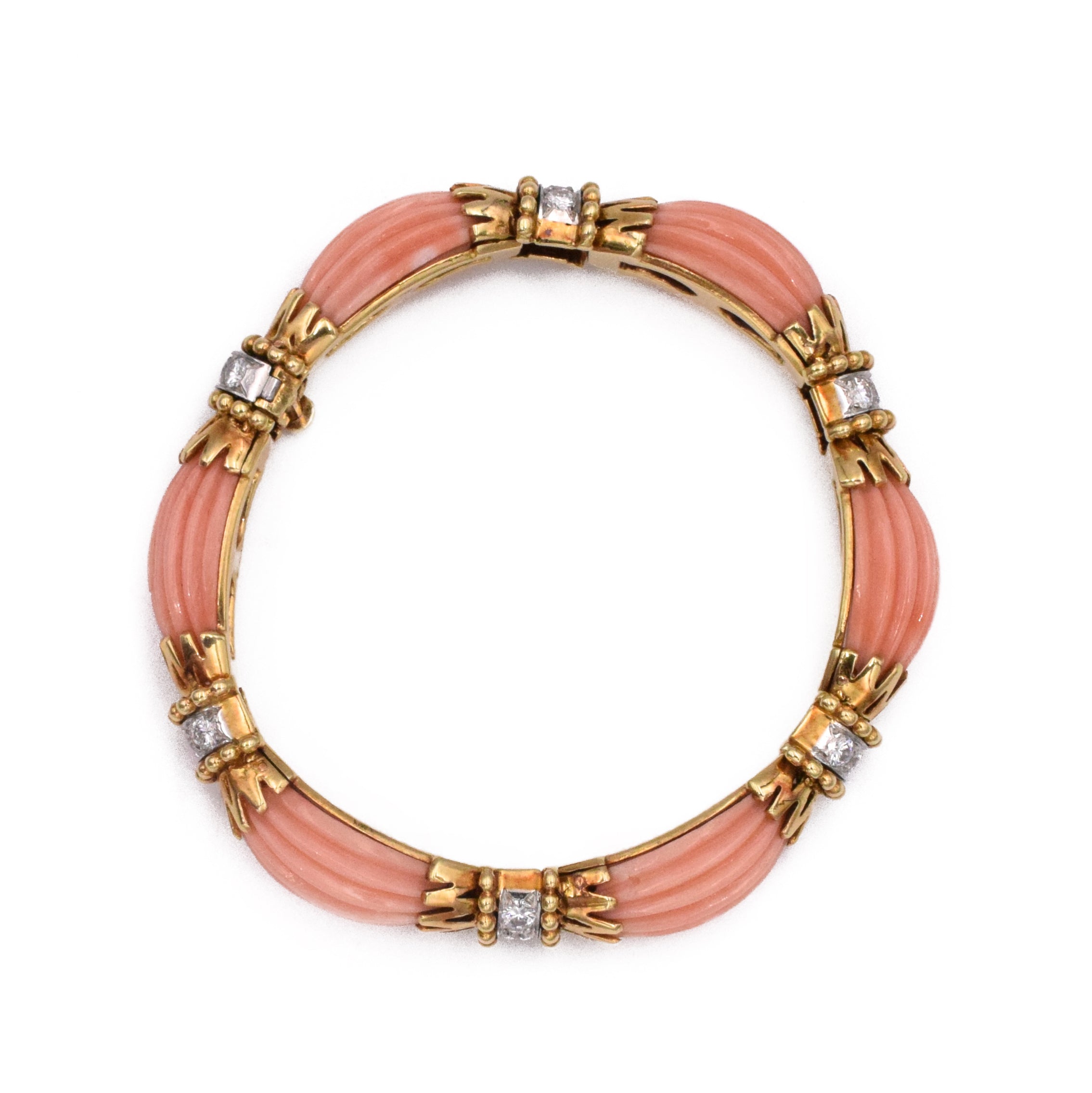 1970's Coral & Diamond Bracelet by Van Cleef & Arpels