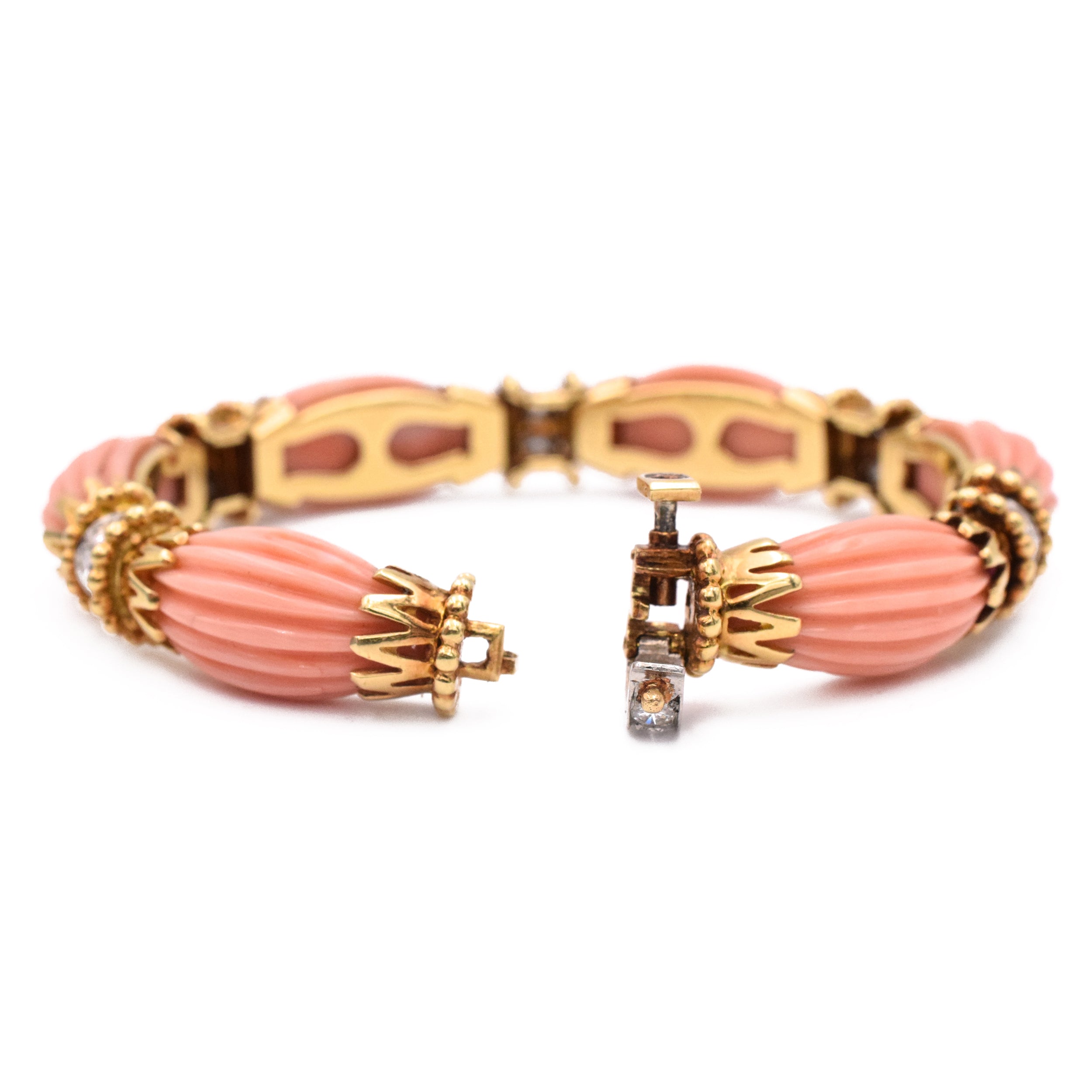 1970's Coral & Diamond Bracelet by Van Cleef & Arpels