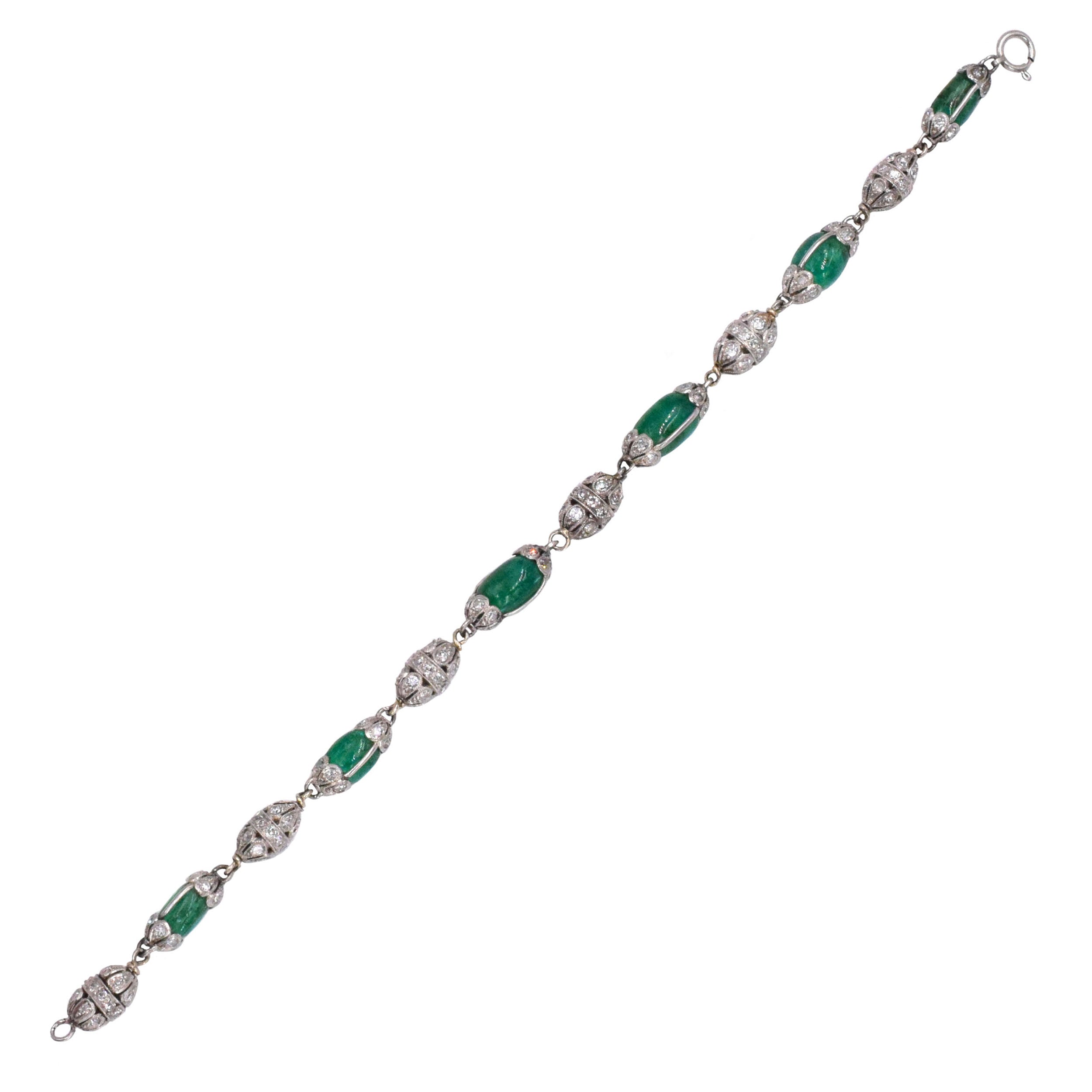 1915's Antique Emerald & Diamond Bracelet
