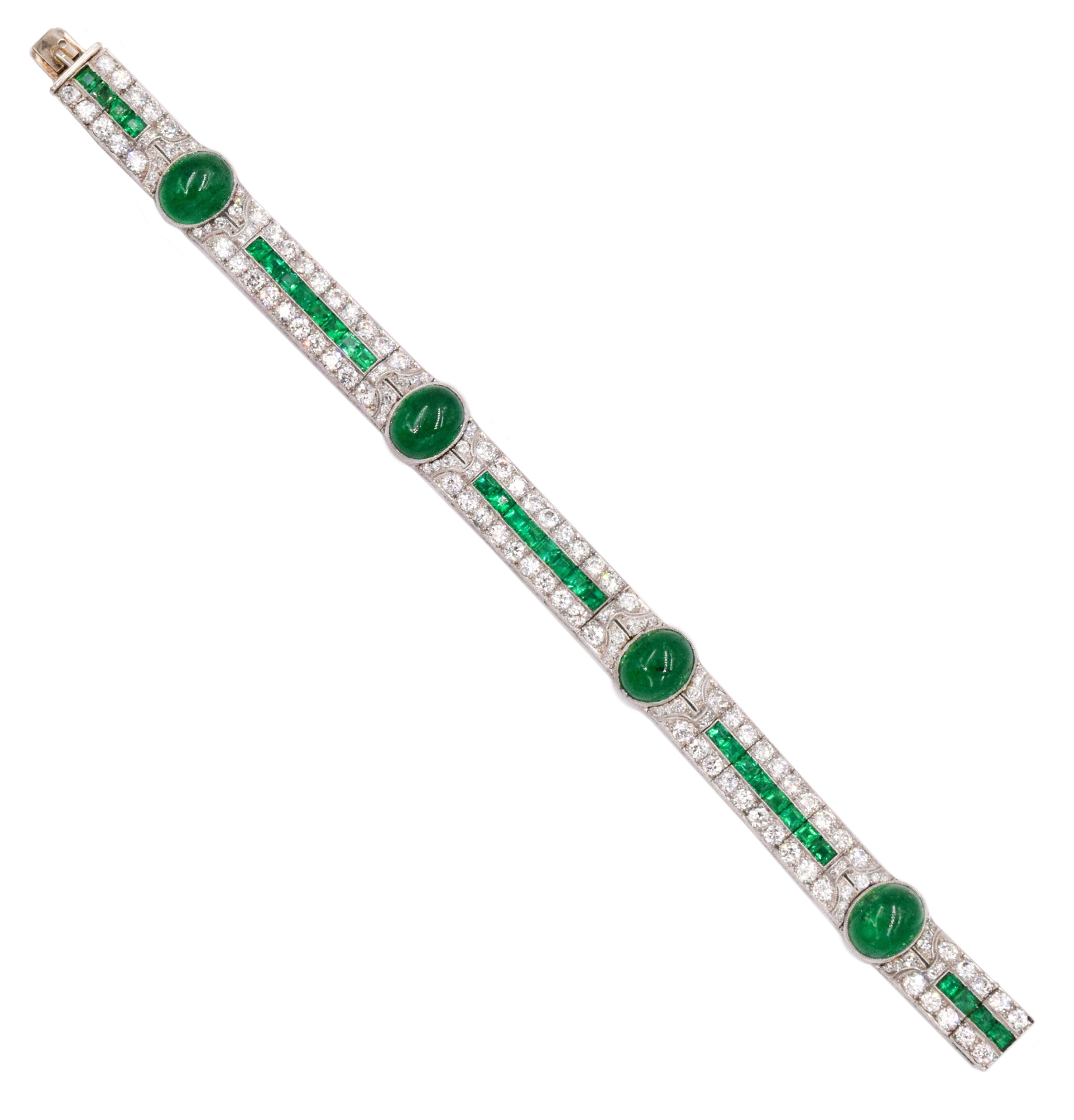 1920's 22ct Emerald & 8ct Diamond Bracelet in Platinum