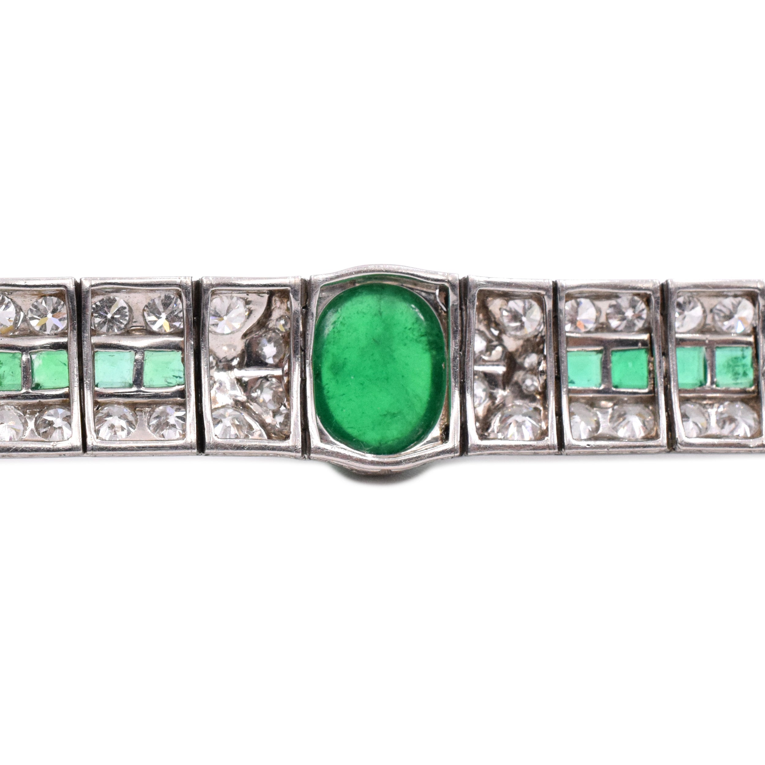 1920's 22ct Emerald & 8ct Diamond Bracelet in Platinum