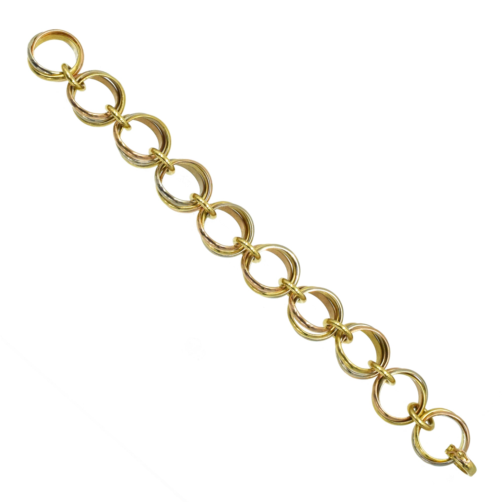 1991 Cartier 'Trinity" Tri-Tone 18k Gold Bracelet