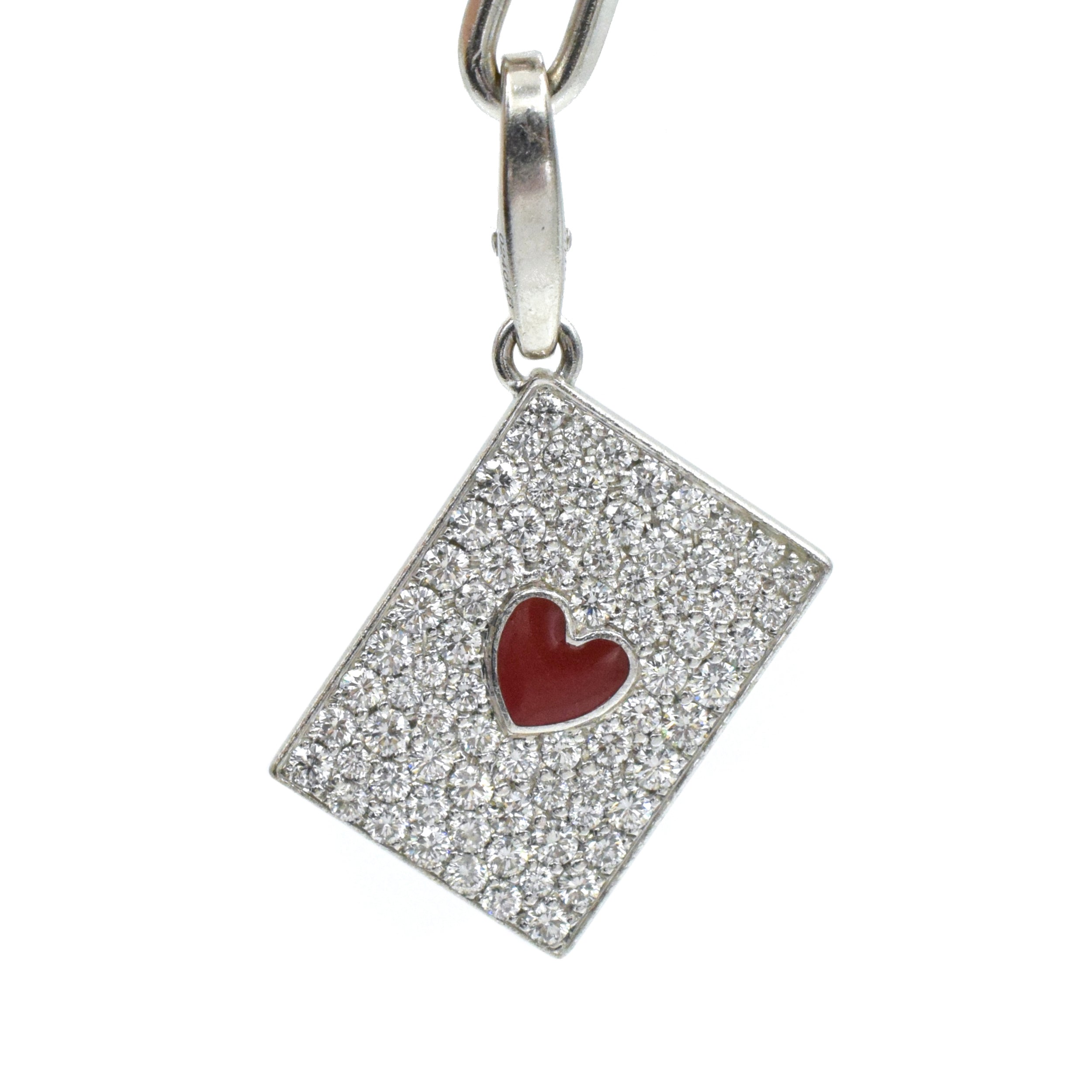 Ace of Hearts & Betting Chip Charm on Santos de Cartier Bracelet