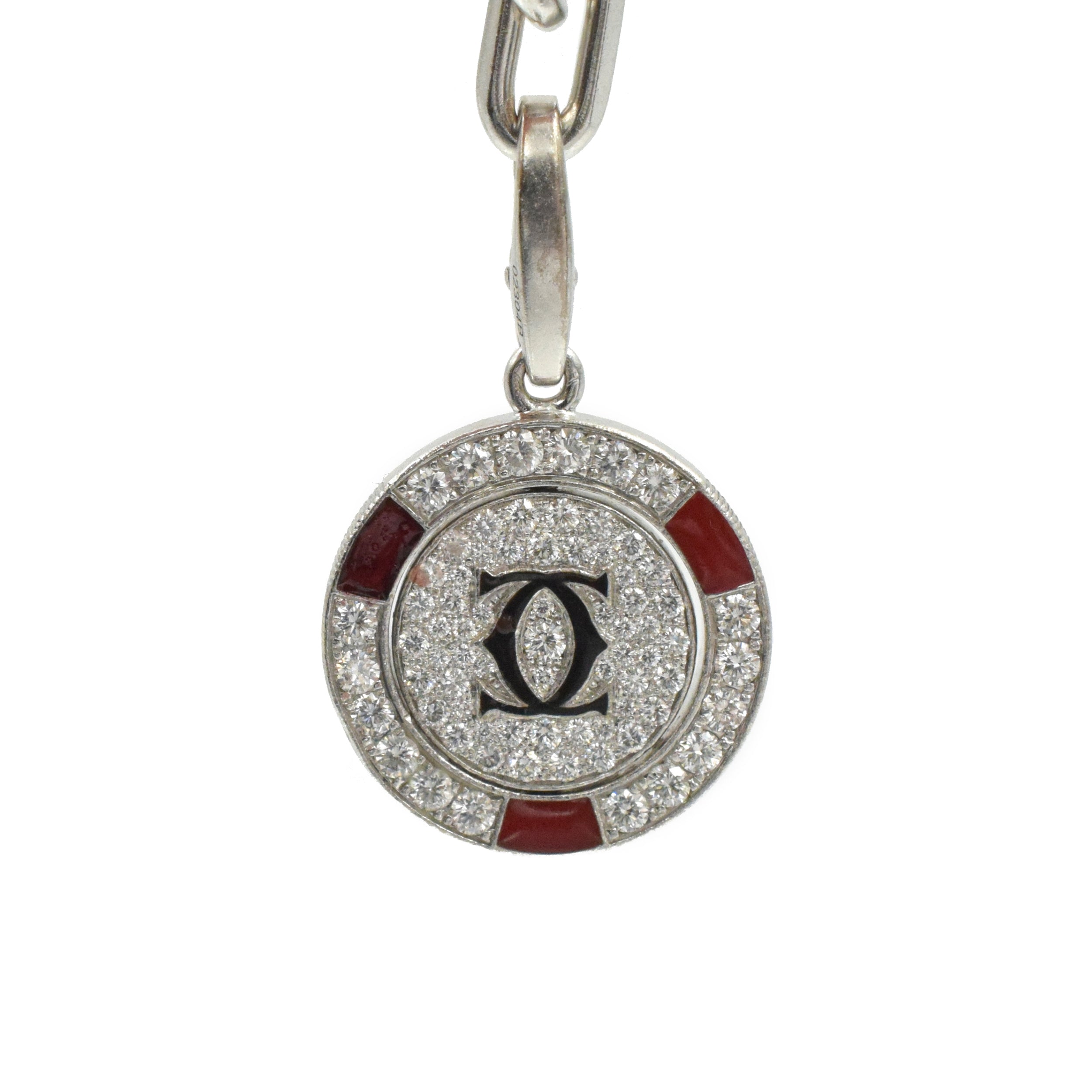 Ace of Hearts & Betting Chip Charm on Santos de Cartier Bracelet