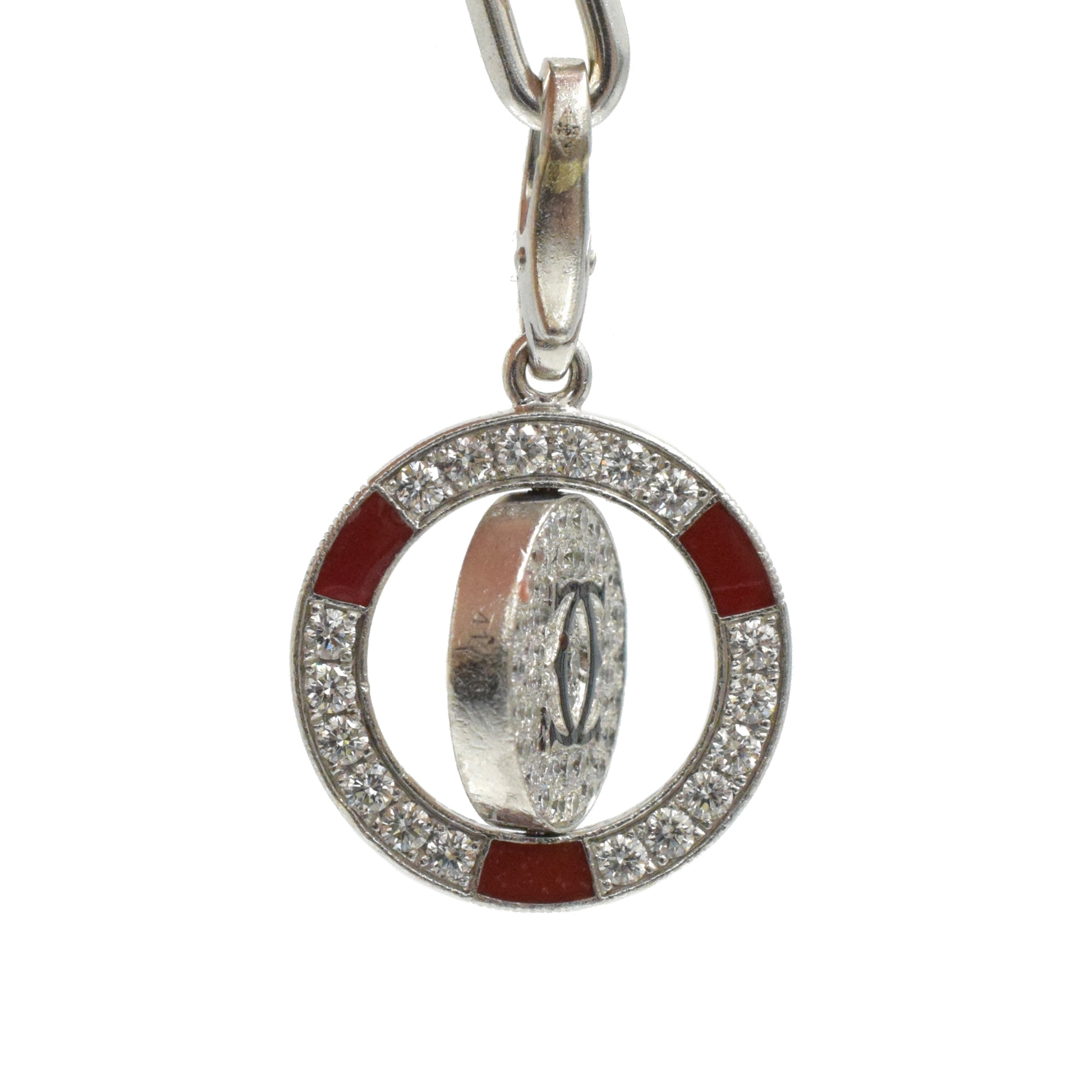 Ace of Hearts & Betting Chip Charm on Santos de Cartier Bracelet