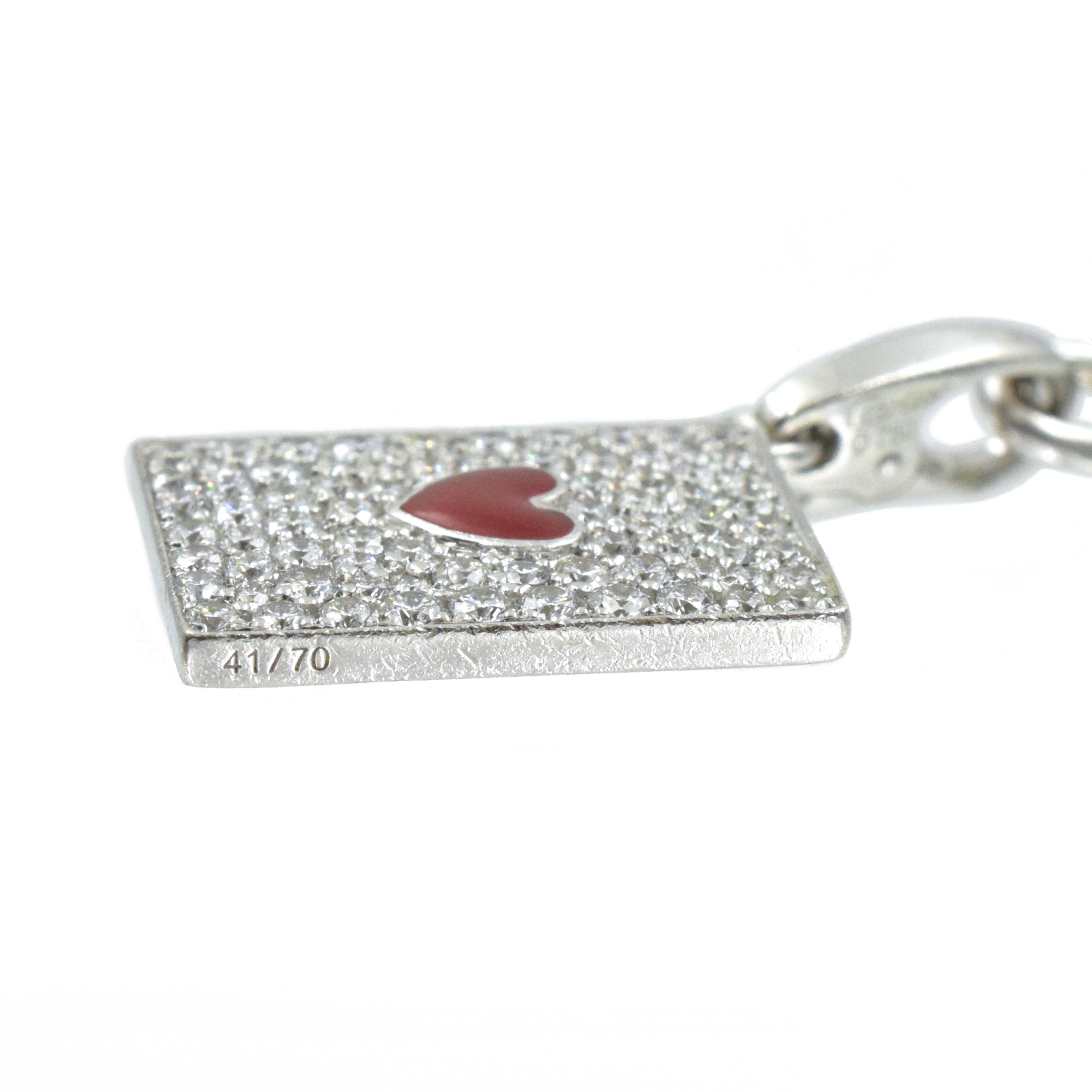 Ace of Hearts & Betting Chip Charm on Santos de Cartier Bracelet