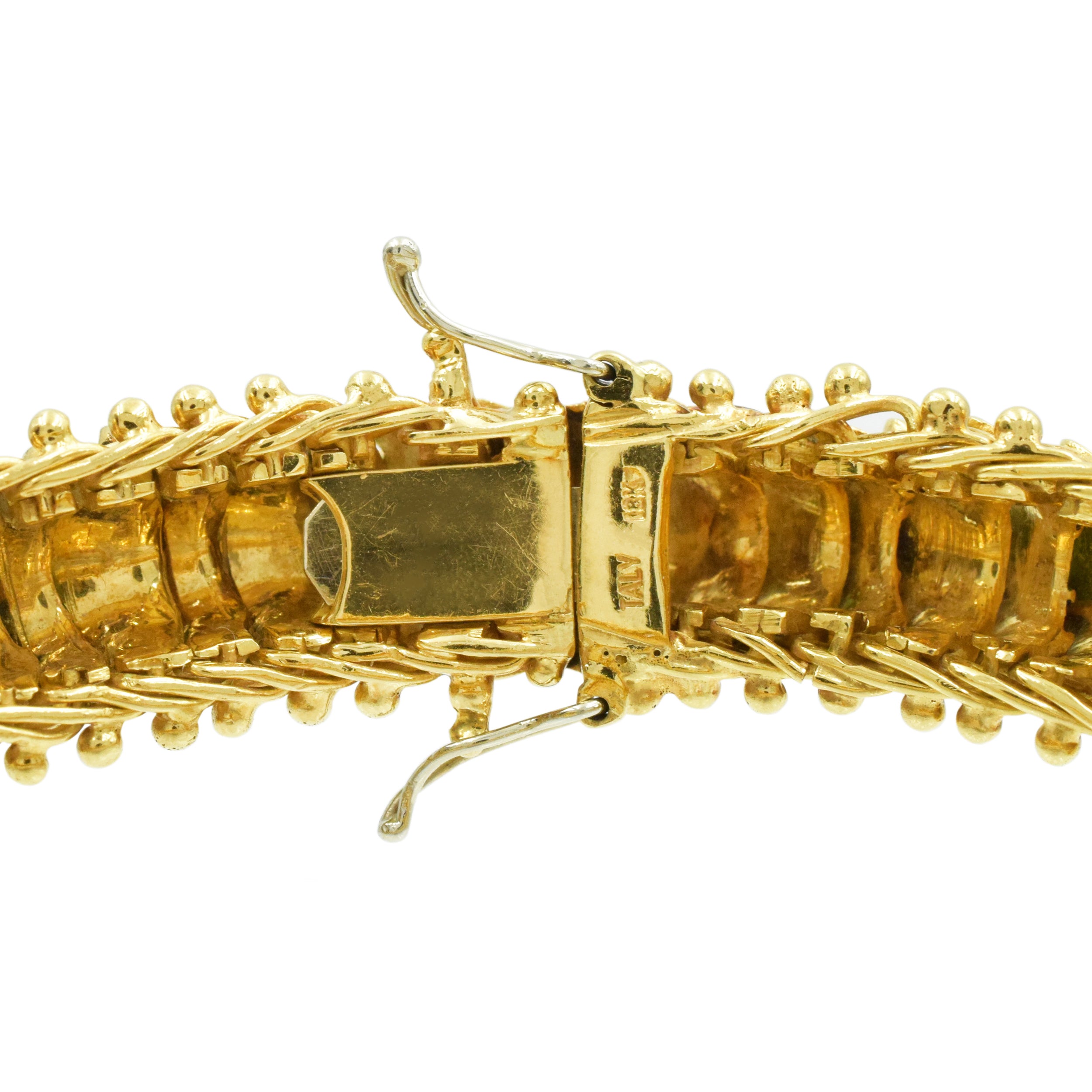 Blue & Green Enamel Dragon Scales Bracelet in 18k Yellow Gold