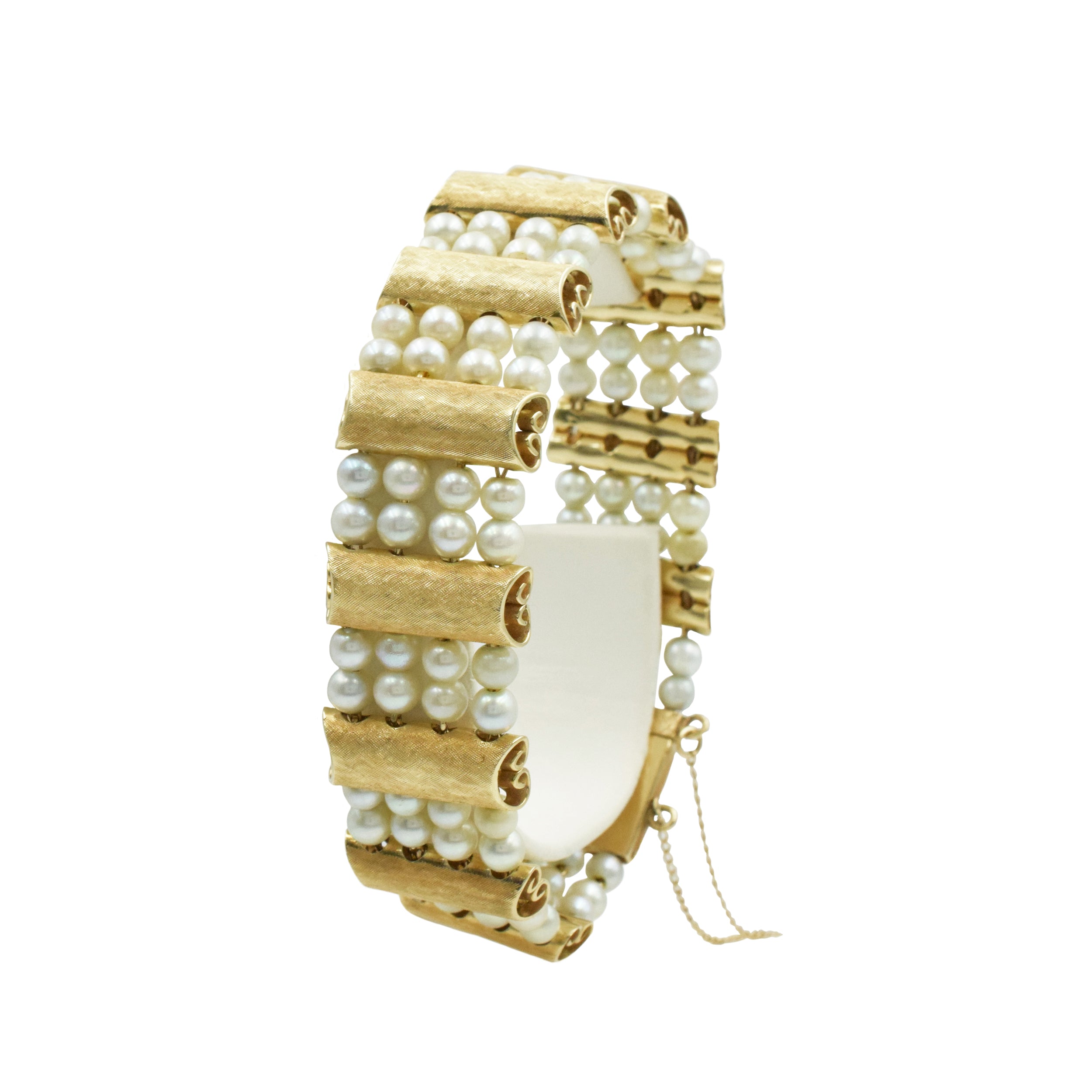 Lucien Piccard Pearl & 14k Yellow Gold Bracelet