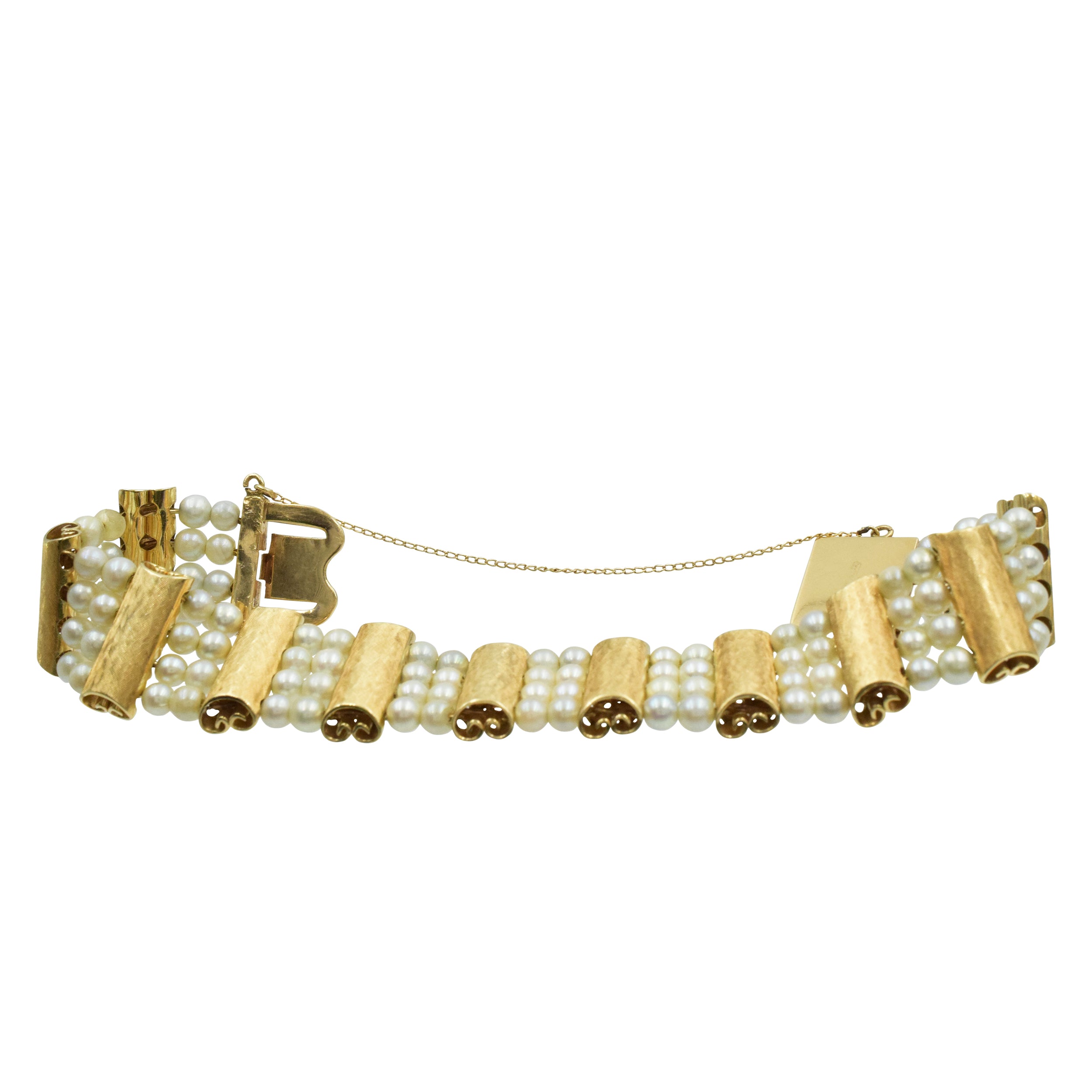 Lucien Piccard Pearl & 14k Yellow Gold Bracelet