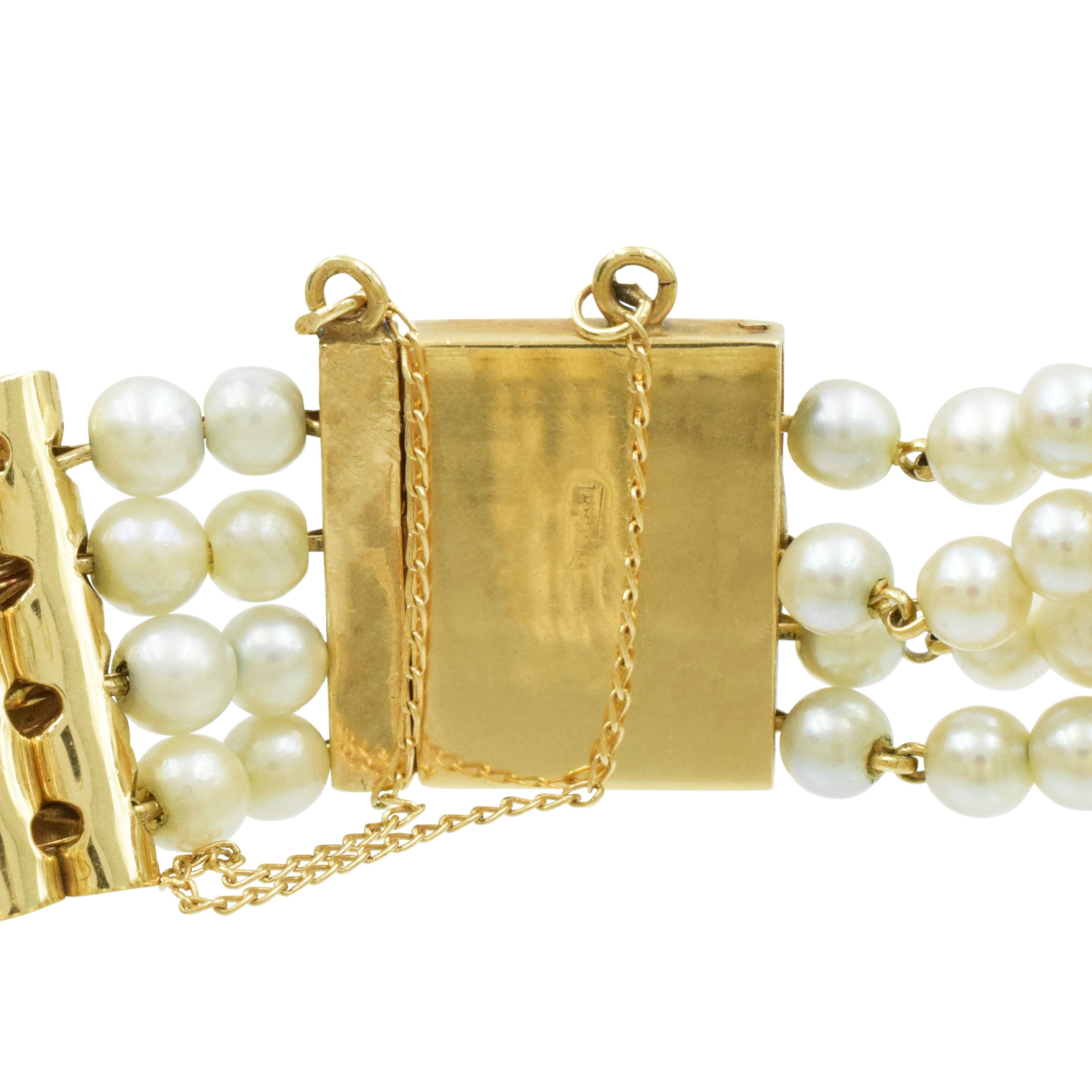 Lucien Piccard Pearl & 14k Yellow Gold Bracelet