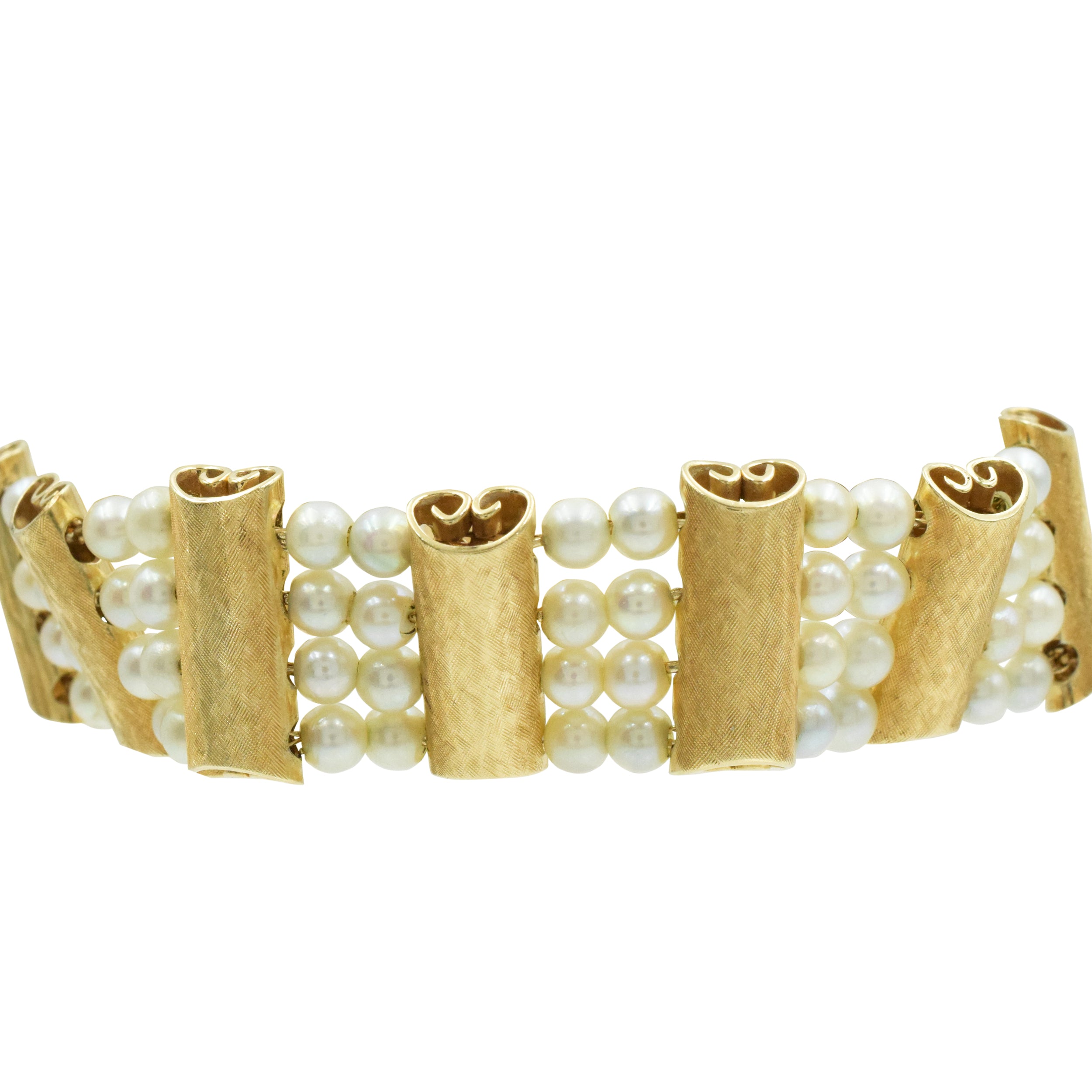 Lucien Piccard Pearl & 14k Yellow Gold Bracelet