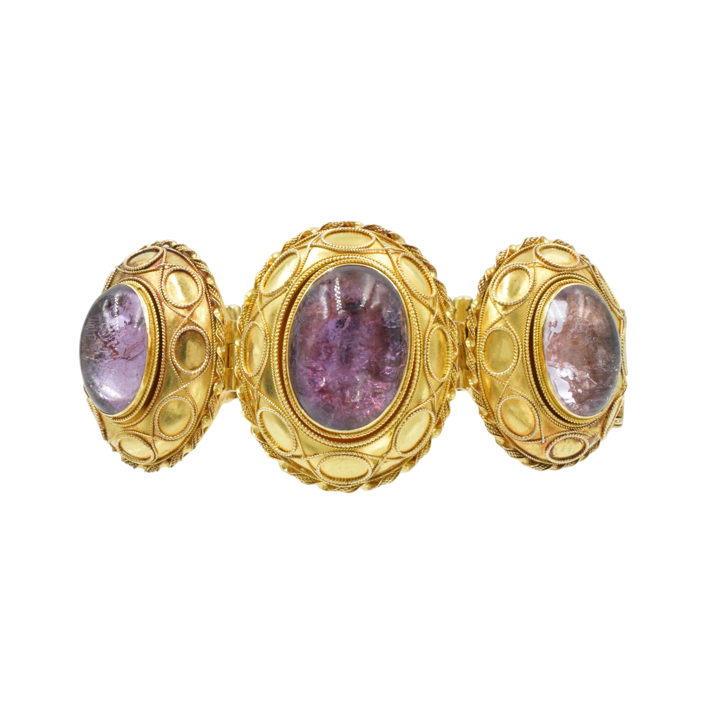 40ct Amethyst Bracelet in 14k Yellow Gold