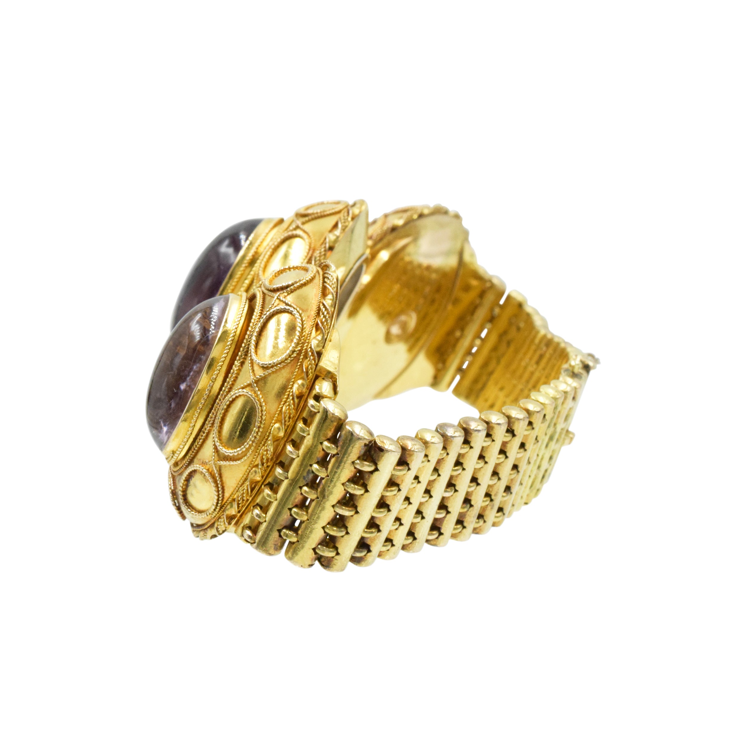 40ct Amethyst Bracelet in 14k Yellow Gold