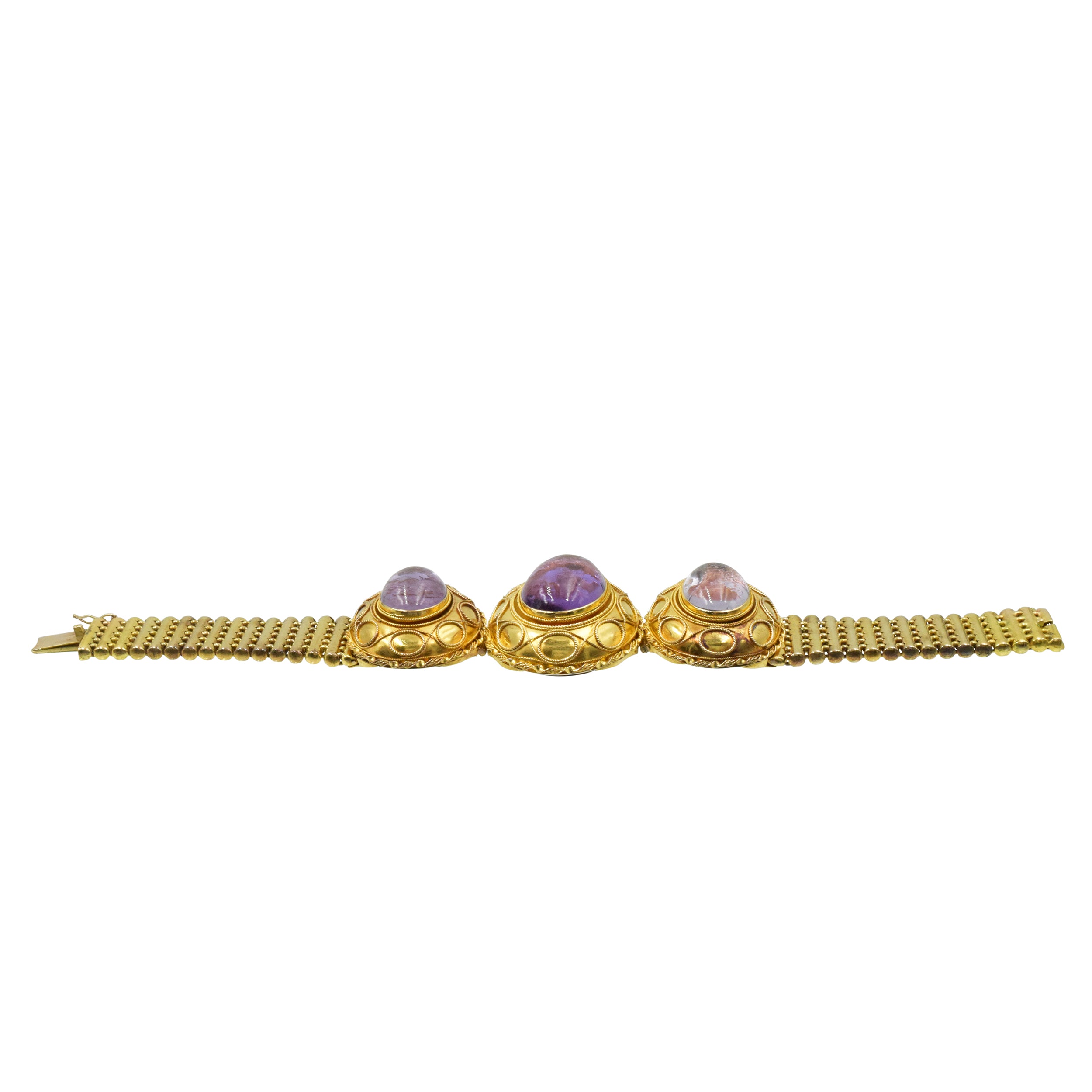40ct Amethyst Bracelet in 14k Yellow Gold