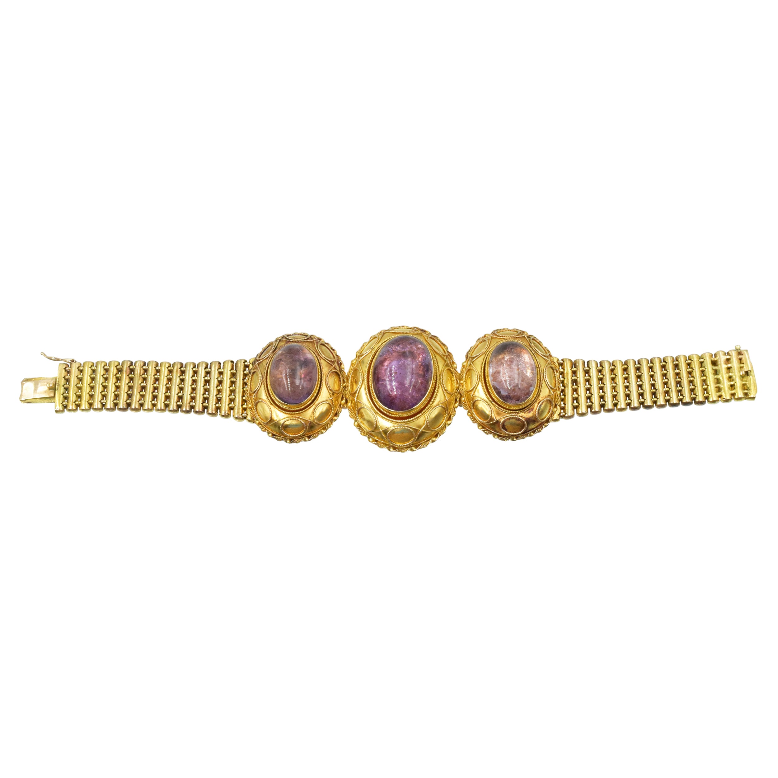 40ct Amethyst Bracelet in 14k Yellow Gold