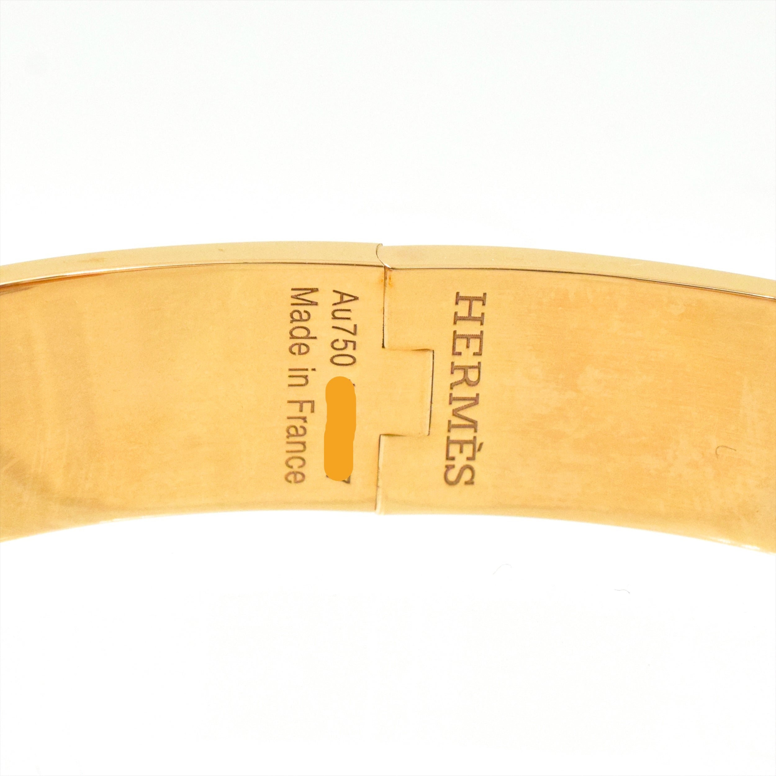 Hermes Clic H Diamond Bangle Bracelet in 18k Rose Gold