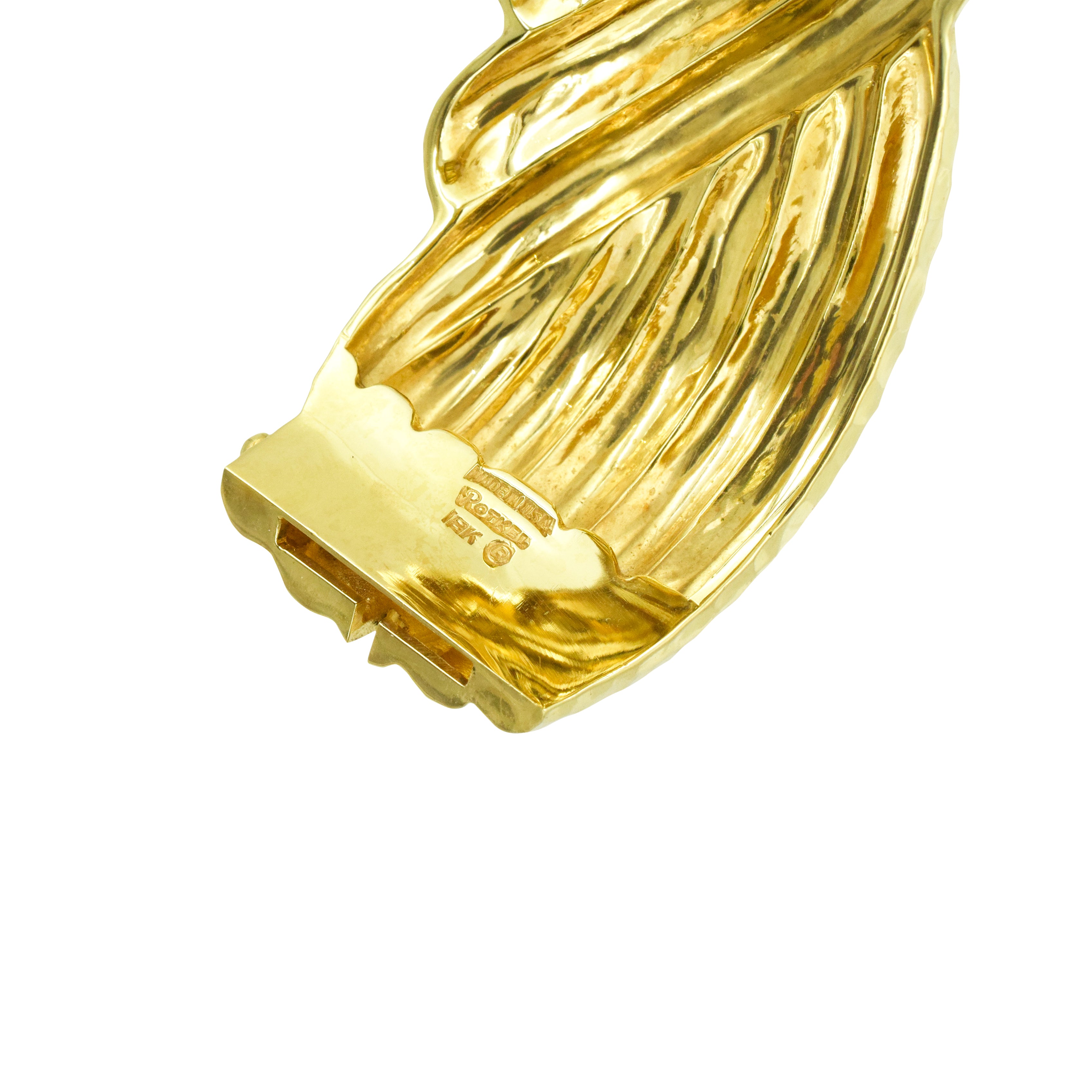 35mm Wide Hammered Gold Cuff Bracelet