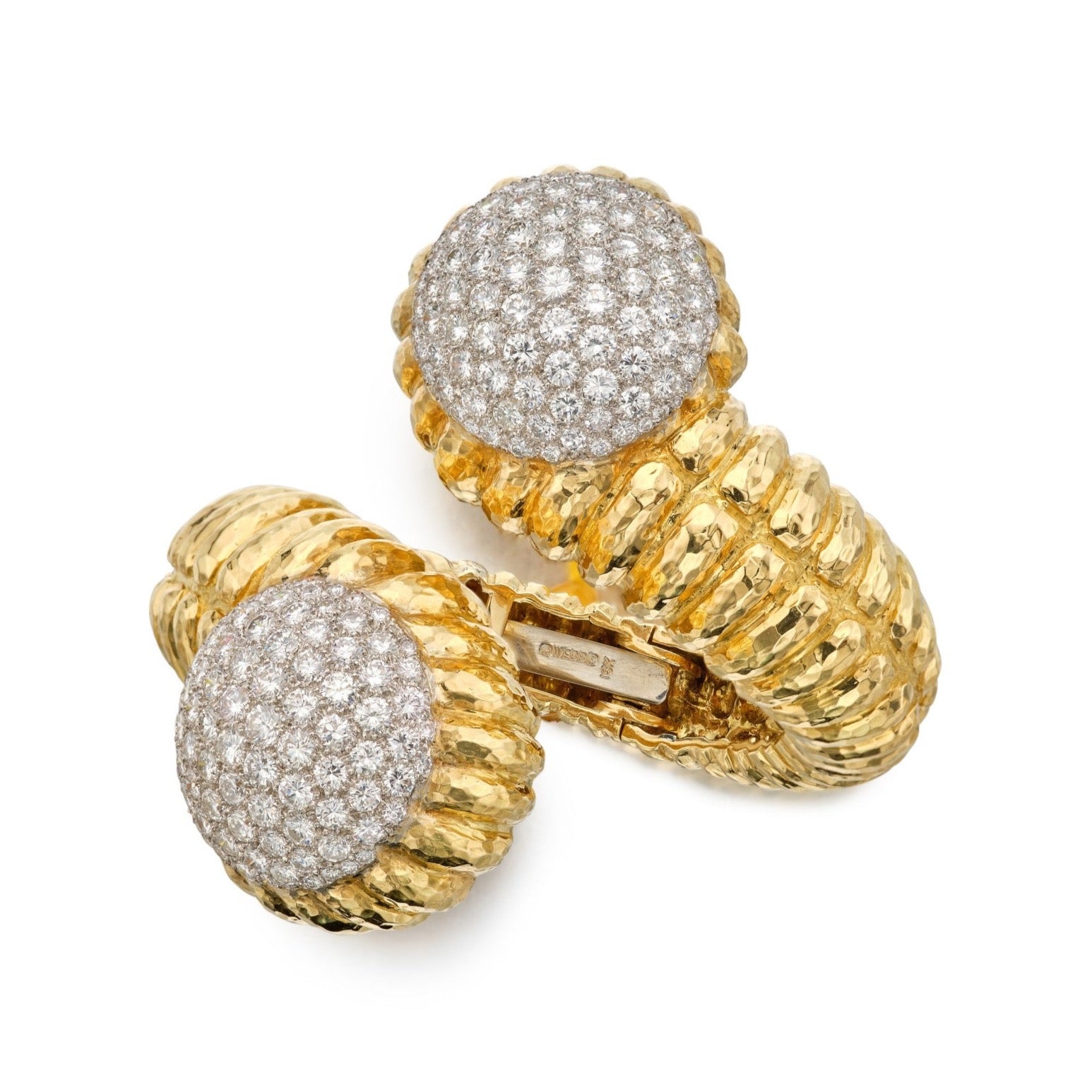 Dawid Webb 1960's Crossover Diamond Cuff Bracelet In 18k Gold