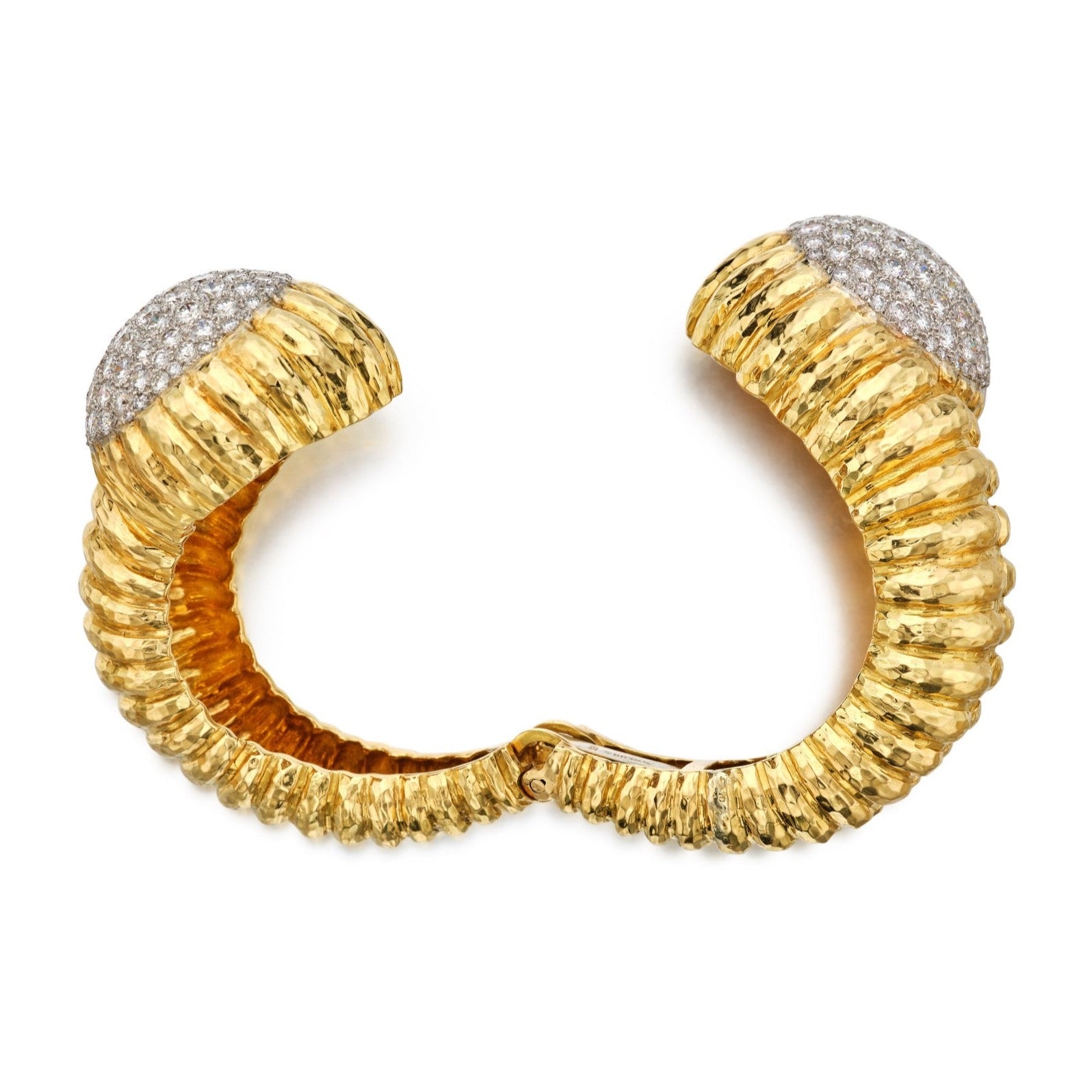Dawid Webb 1960's Crossover Diamond Cuff Bracelet In 18k Gold