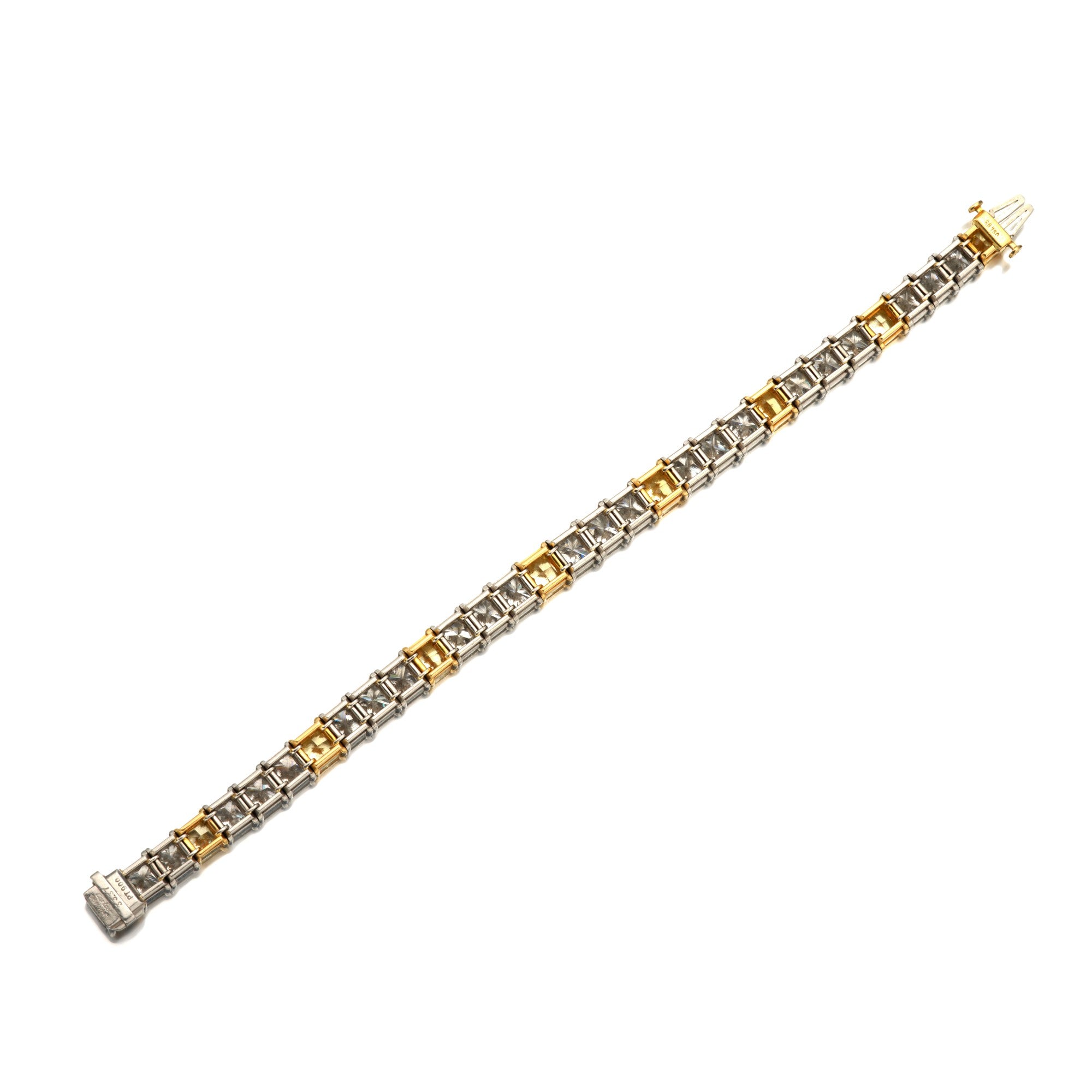 33.37ct. Cartier Yellow & White Diamond Tennis Bracelet