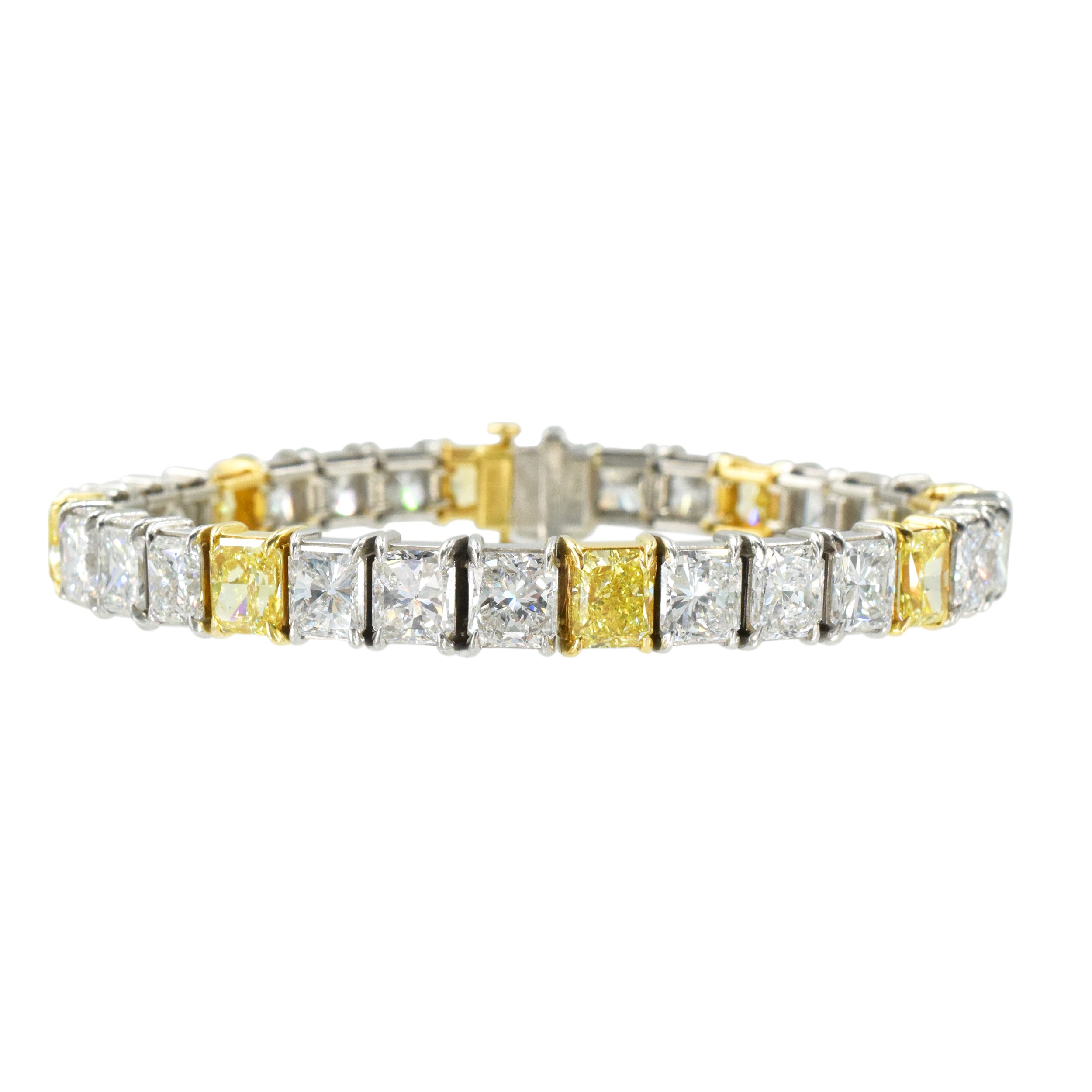 33.37ct. Cartier Yellow & White Diamond Tennis Bracelet