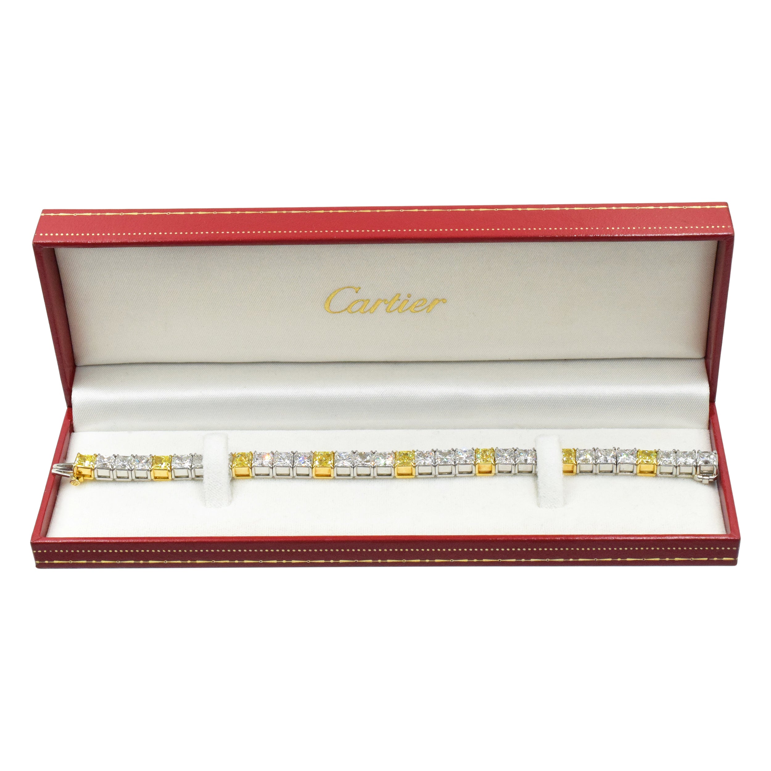 33.37ct. Cartier Yellow & White Diamond Tennis Bracelet