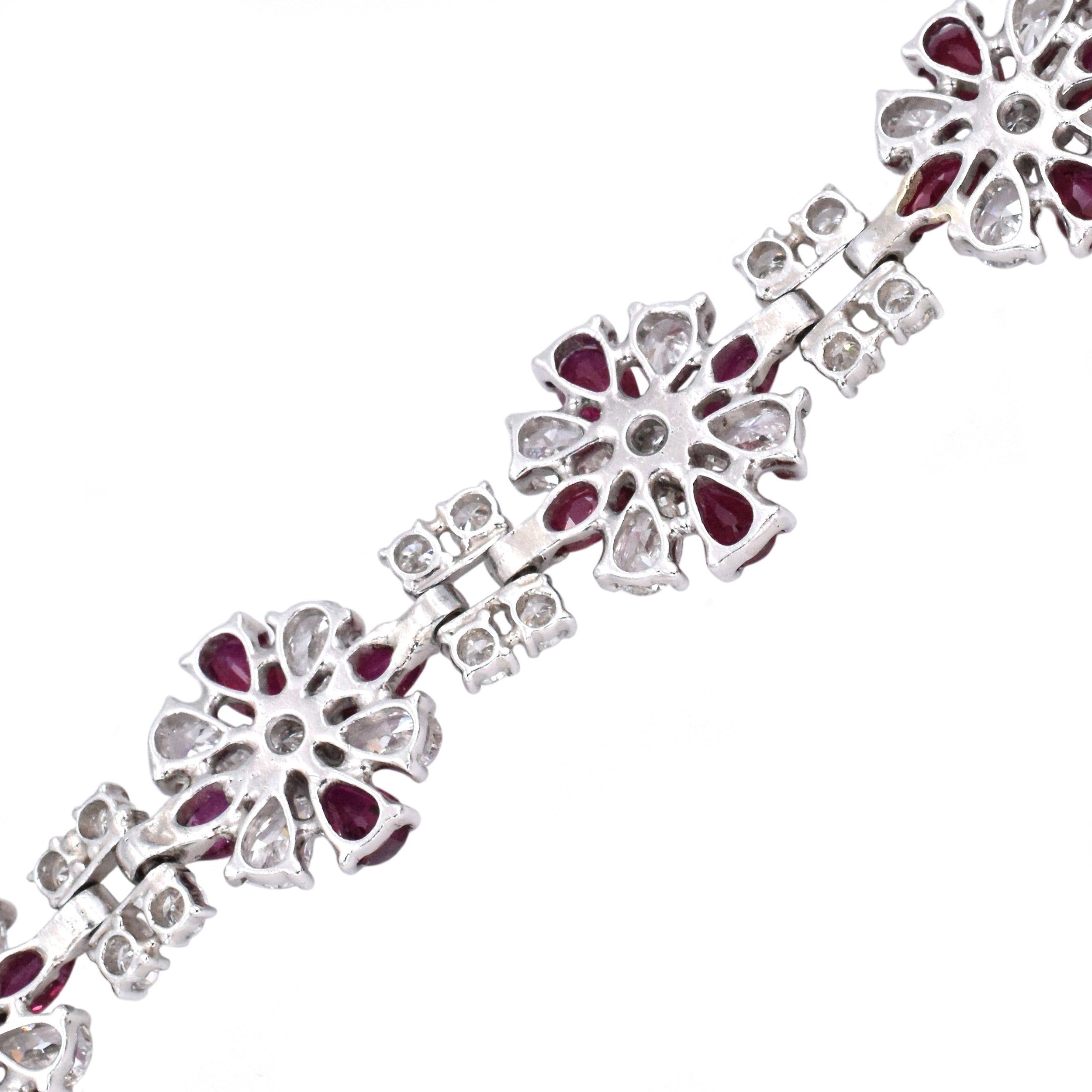 1960's 8ct Ruby & 8ct Diamond Platinum Bracelet