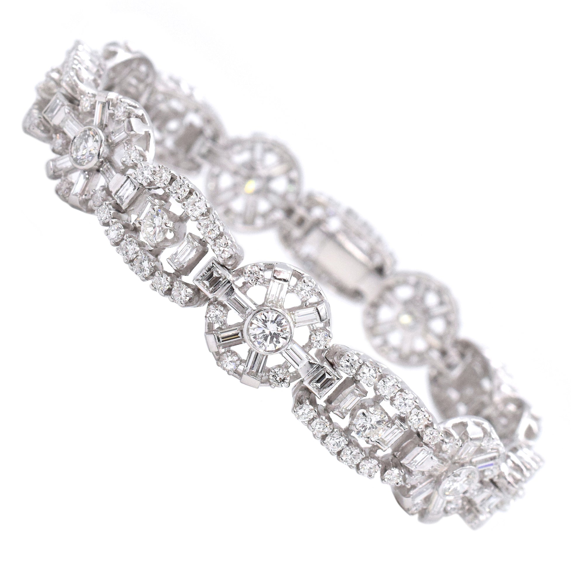 15ct Diamond & Platinum Link Bracelet