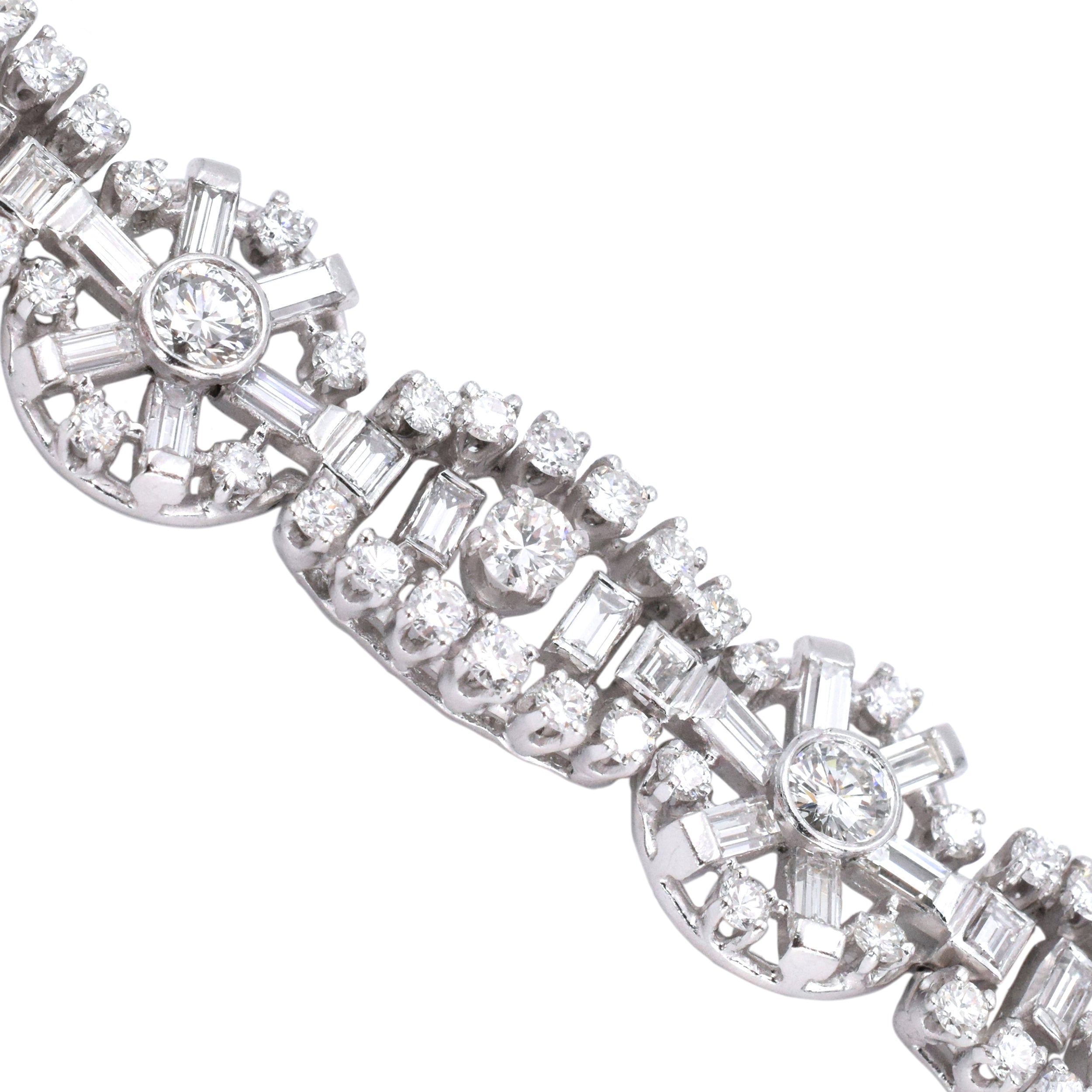 15ct Diamond & Platinum Link Bracelet