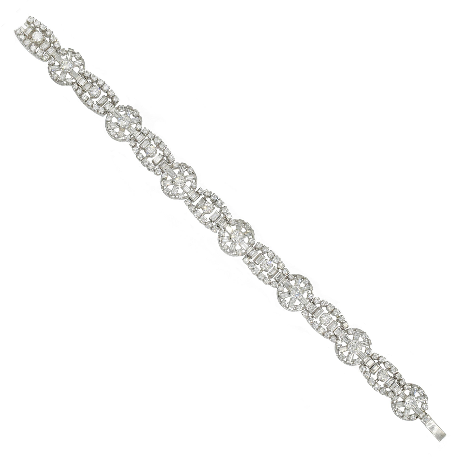 15ct Diamond & Platinum Link Bracelet