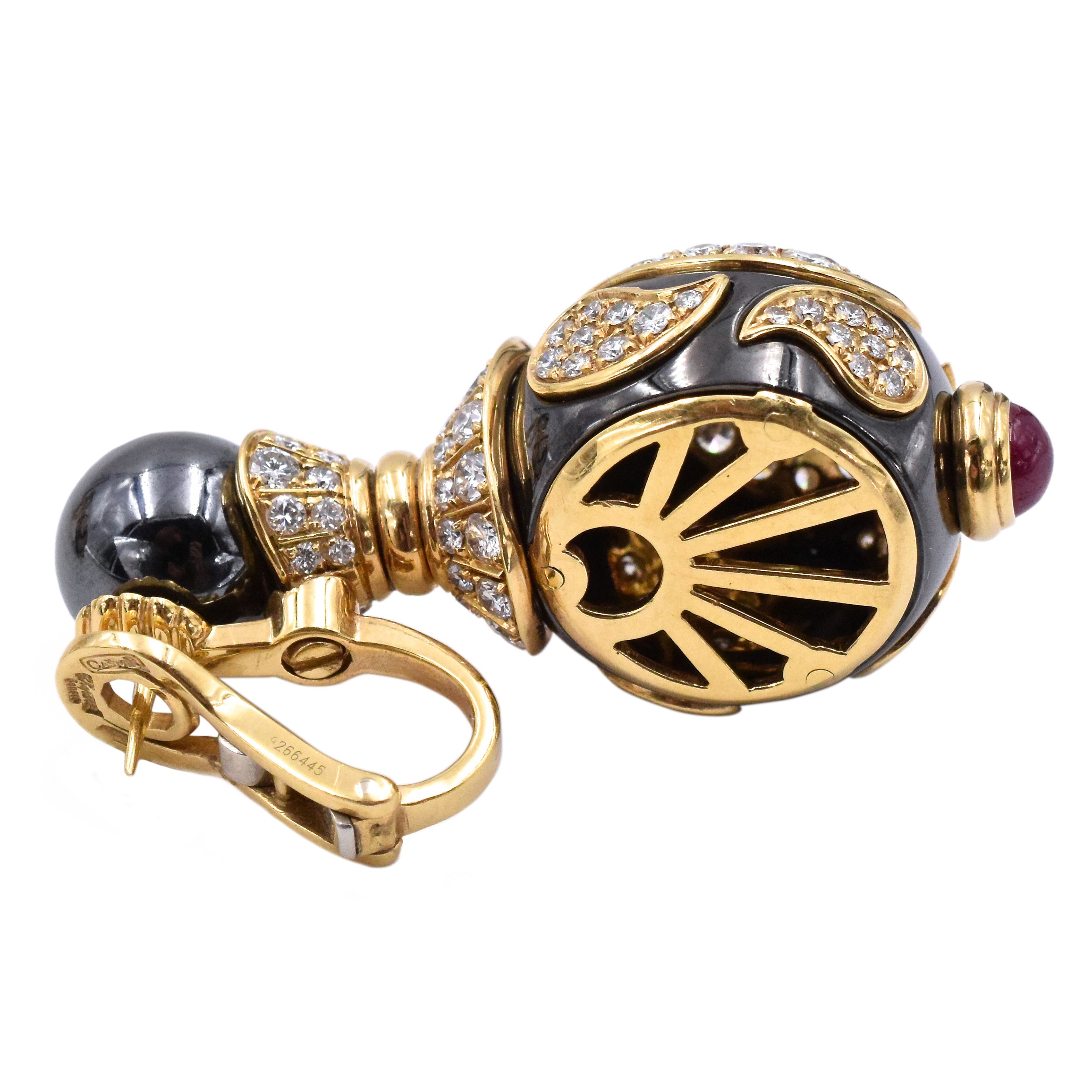 Chopard "Casmir" Diamond & Ruby Earrings