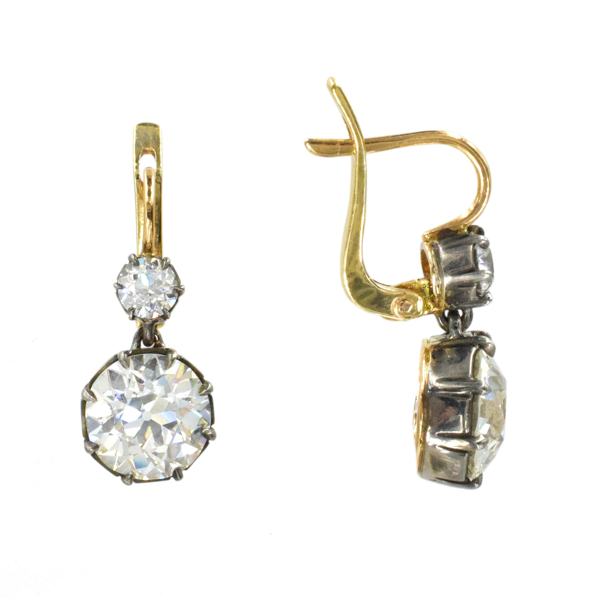 Exquisite 6.76ct Diamond Drop Earrings