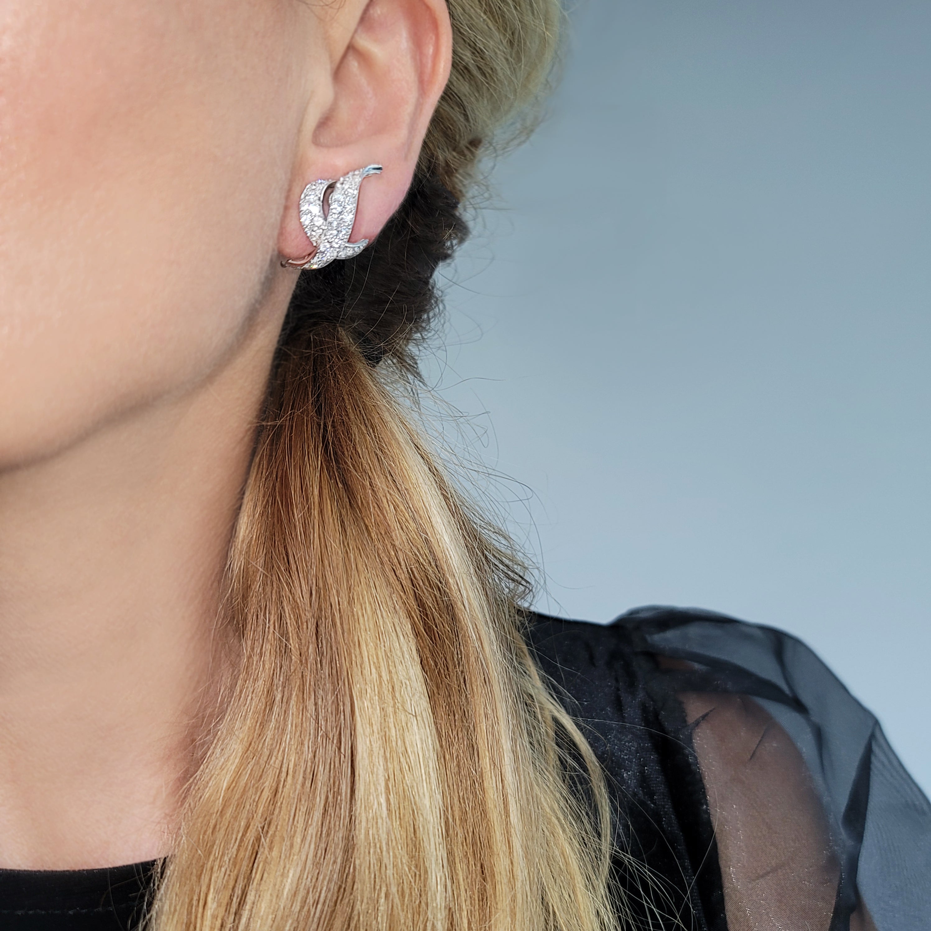 1990's Harry Winston 4.00ct Diamond Earrings
