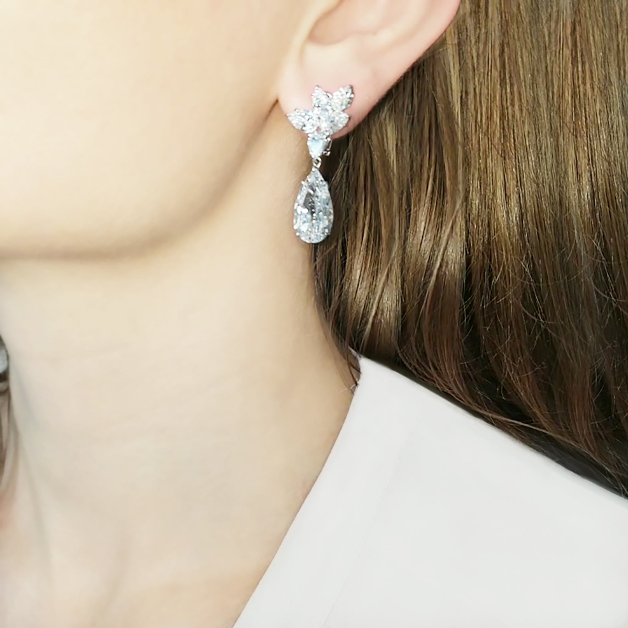 Versatile Diamond Pendant Earrings In Platinum by Harry Winston