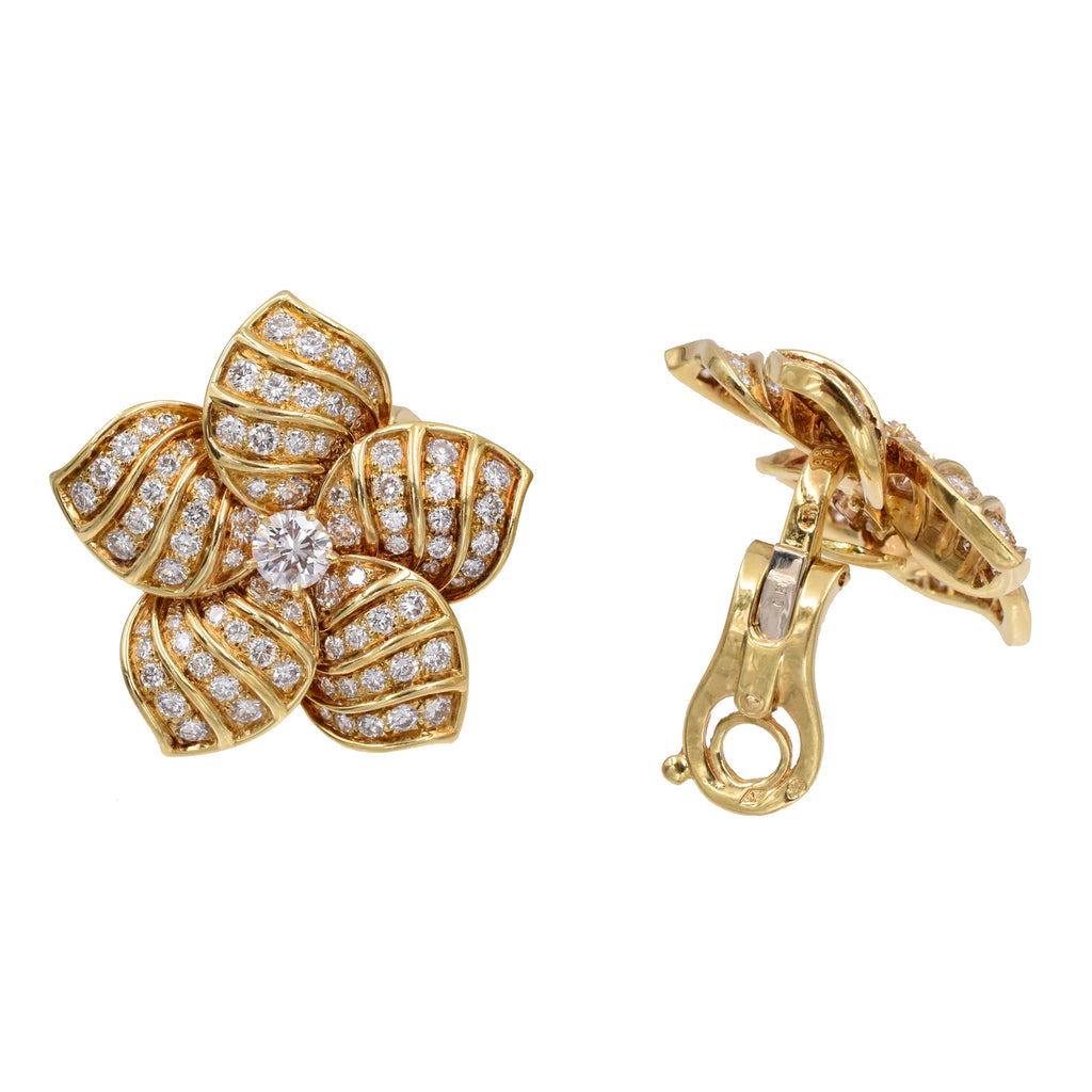 Diamond Leaf Earrings by Van Cleef & Arpels, Paris circa 1960